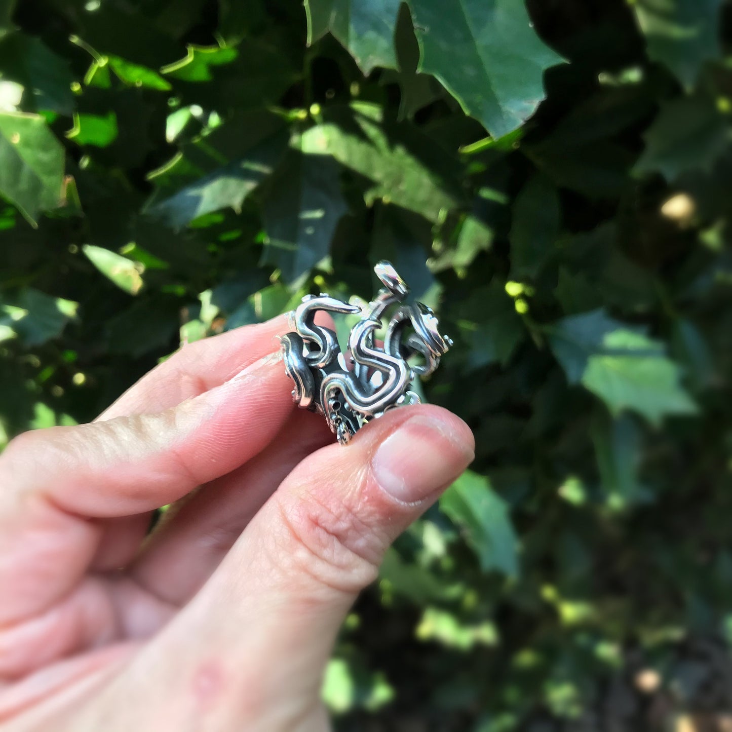 Octopus squid Handmade Sterling Silver Artisan Ring Open ring 5-9