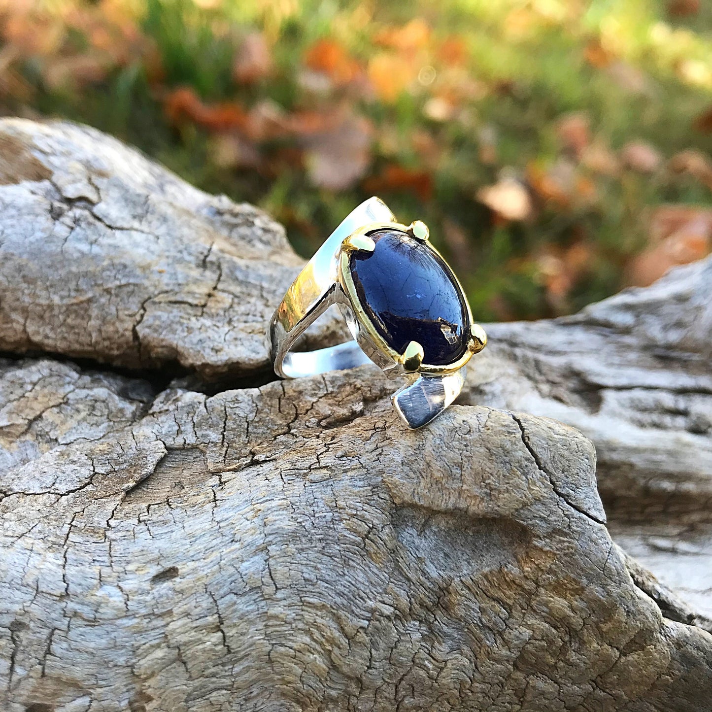 Handmade Sterling Silver Natural Blue Sapphire Ring 6.5