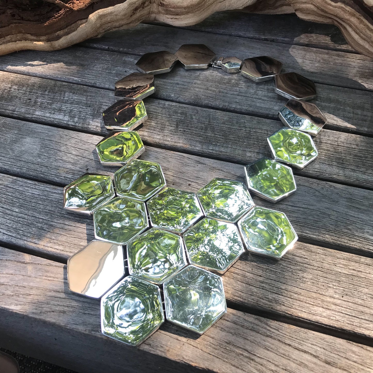 Sterling silver statement Modernist necklace art to wear