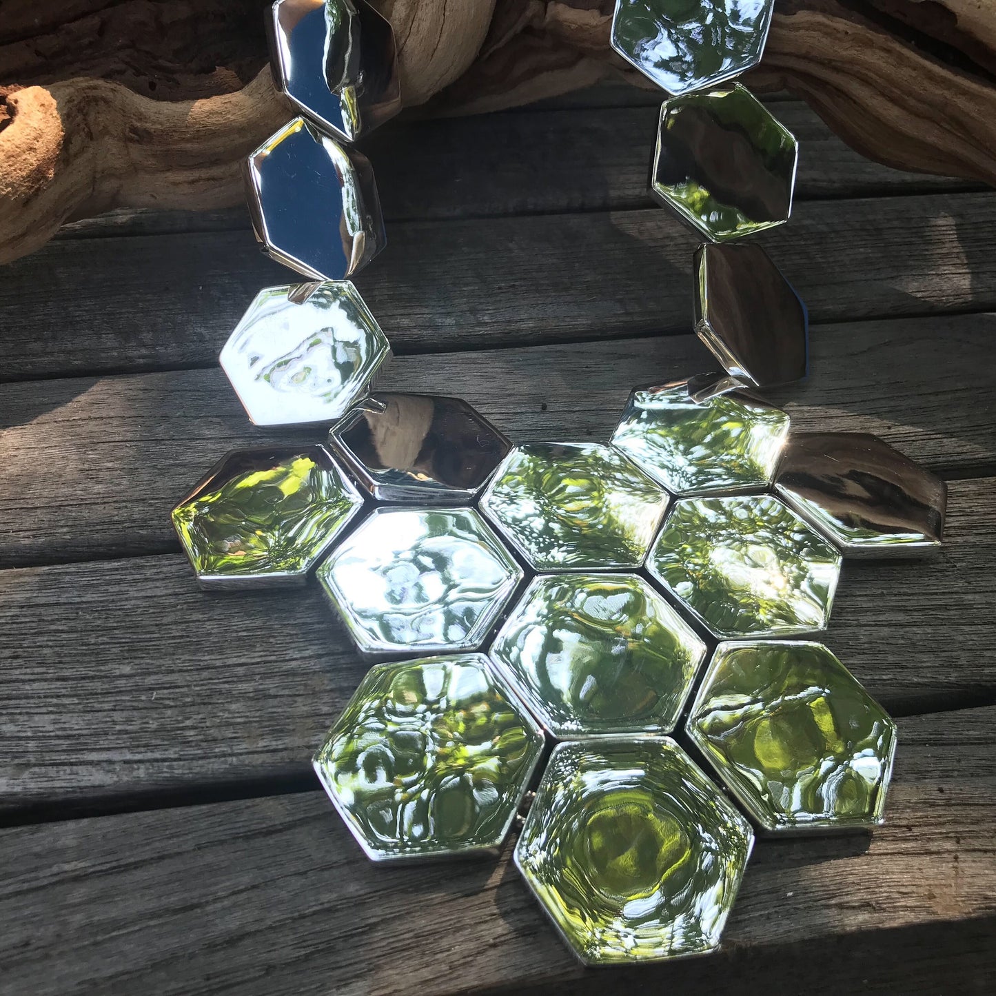 Sterling silver statement Modernist necklace art to wear