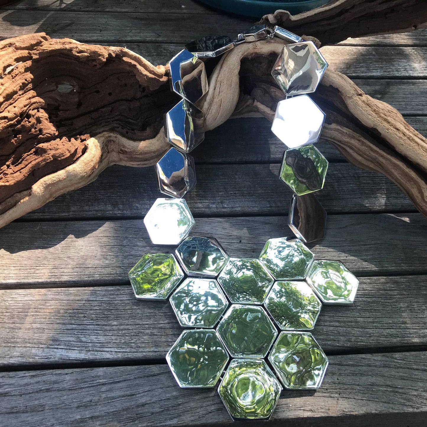 Sterling silver statement Modernist necklace art to wear