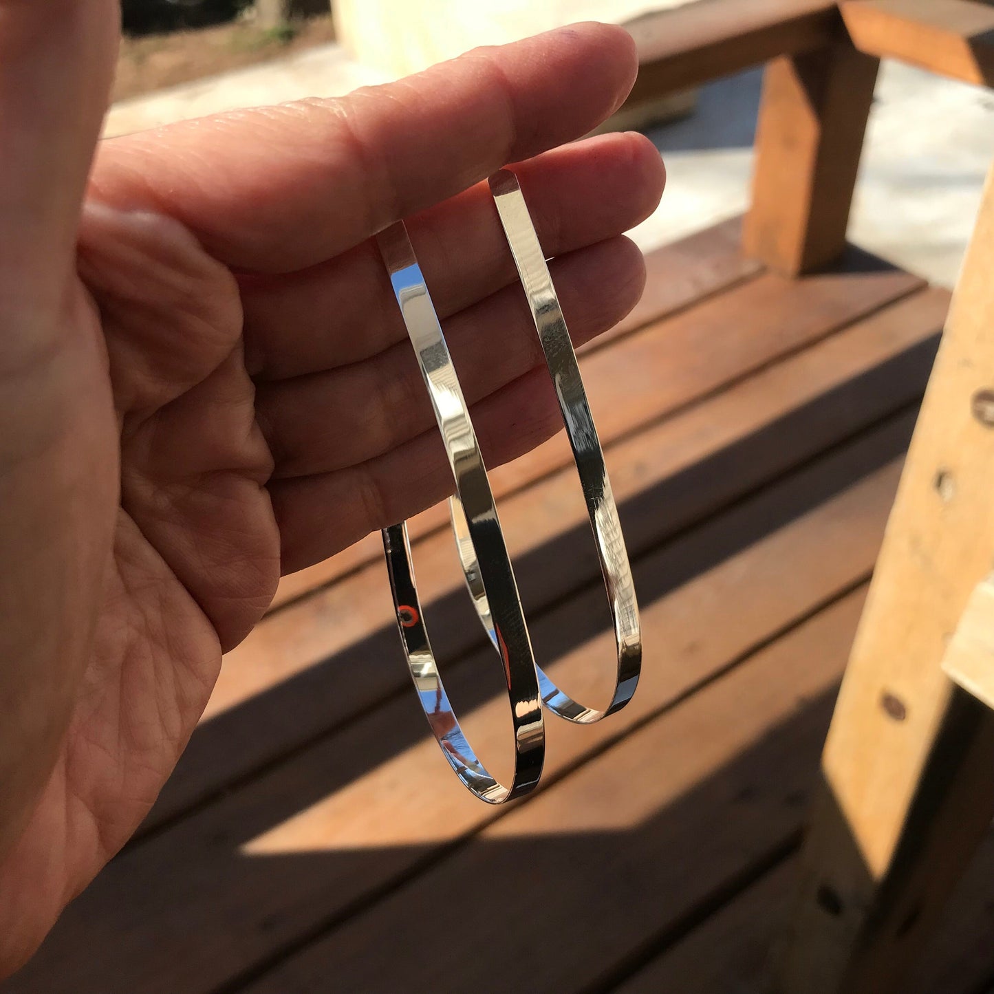 sterling silver Modernist polish Oversize hoops Earrings Colors Of Etnika