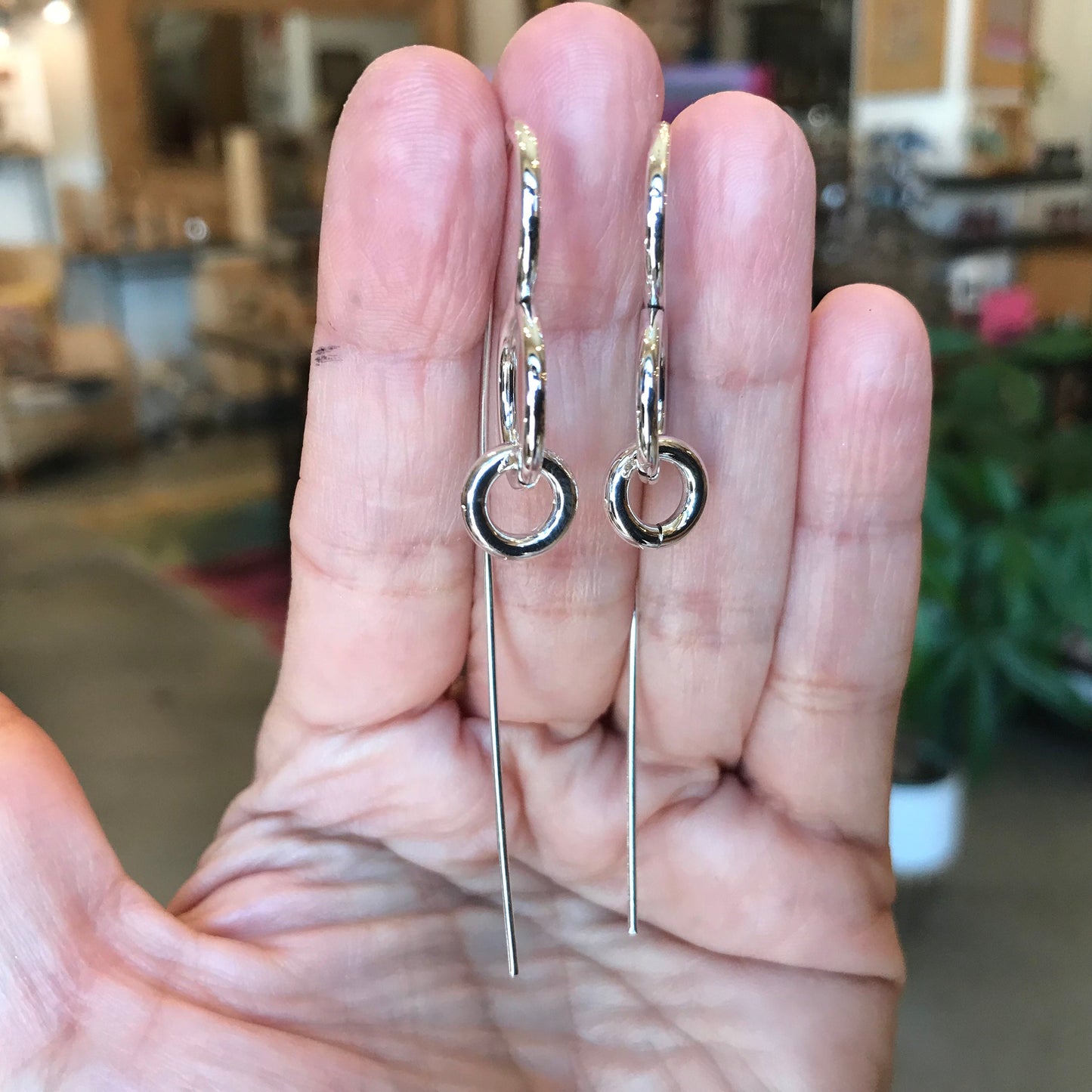 sterling silver Modernist polish Oversize hooks Earrings