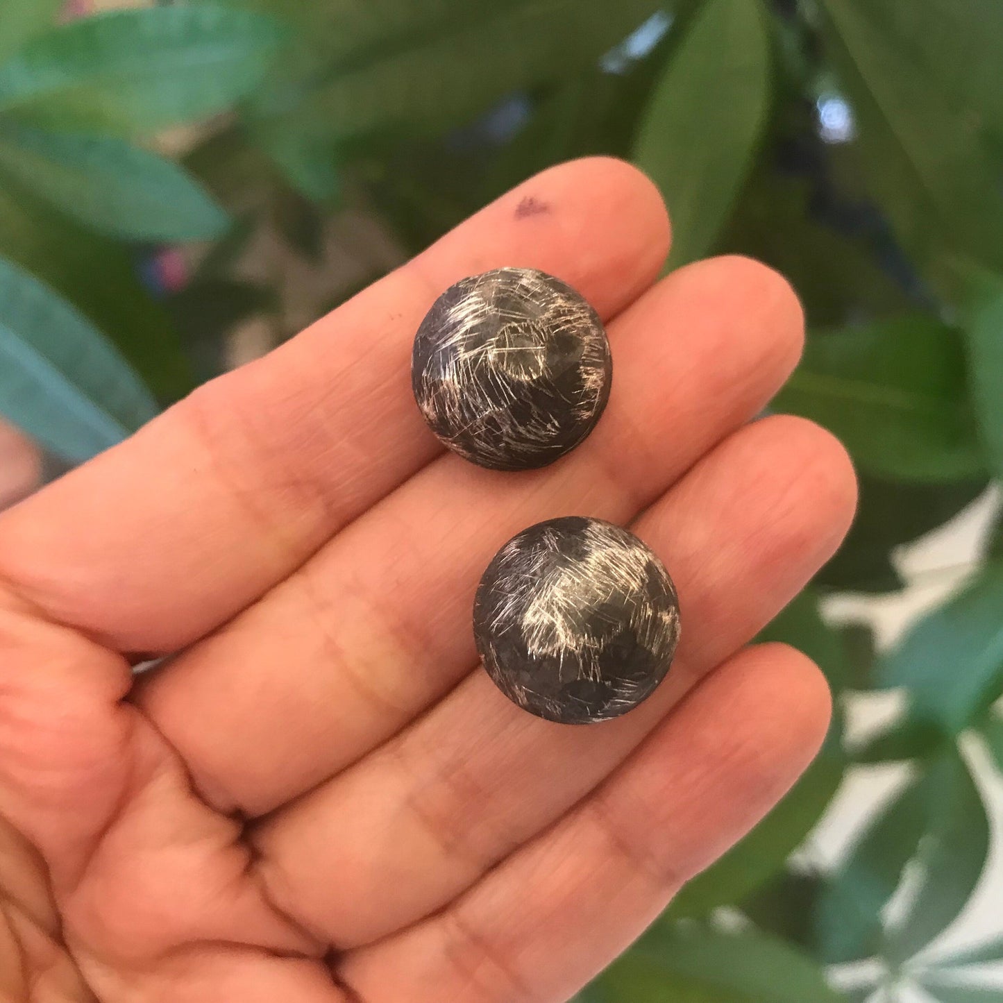 sterling silver large black post sphere ball earrings Colors Of Etnika
