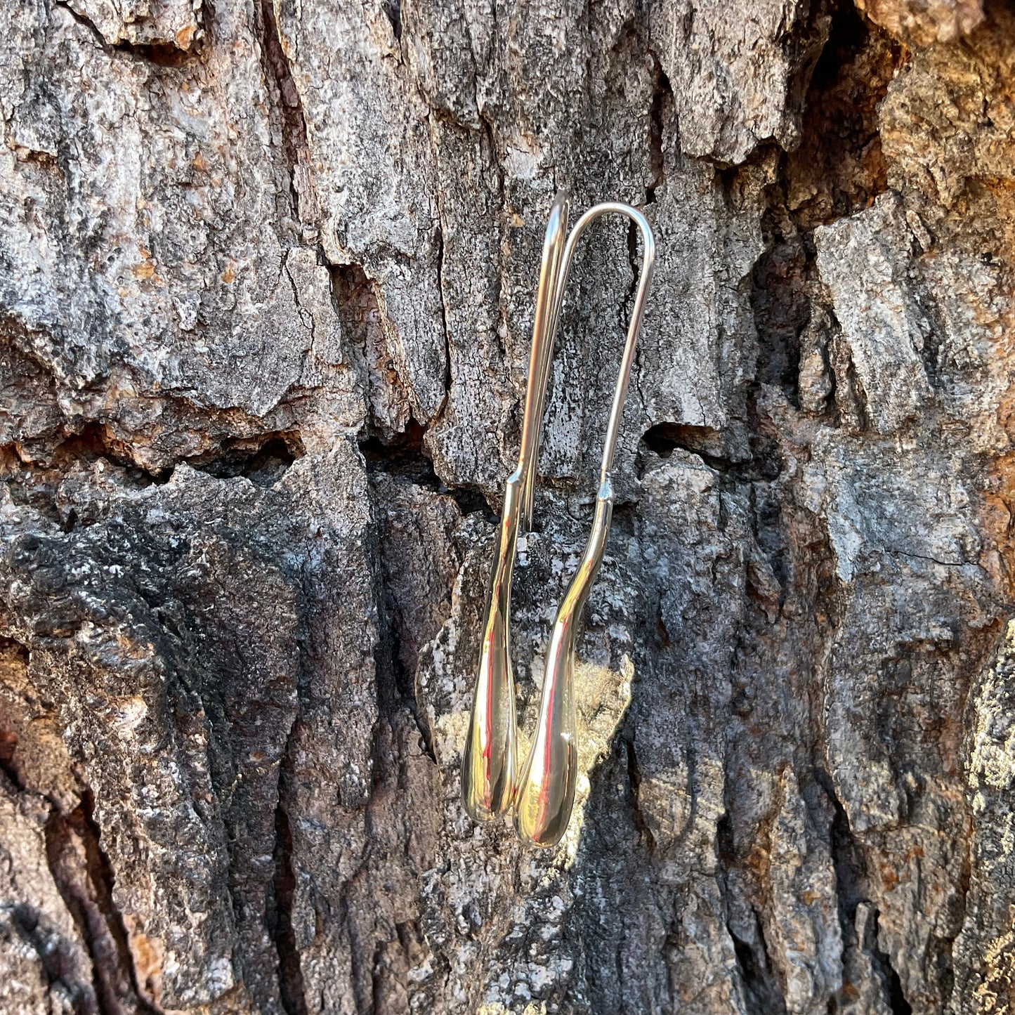 sterling silver Modernist melted drop tear drops Earrings Colors Of Etnika