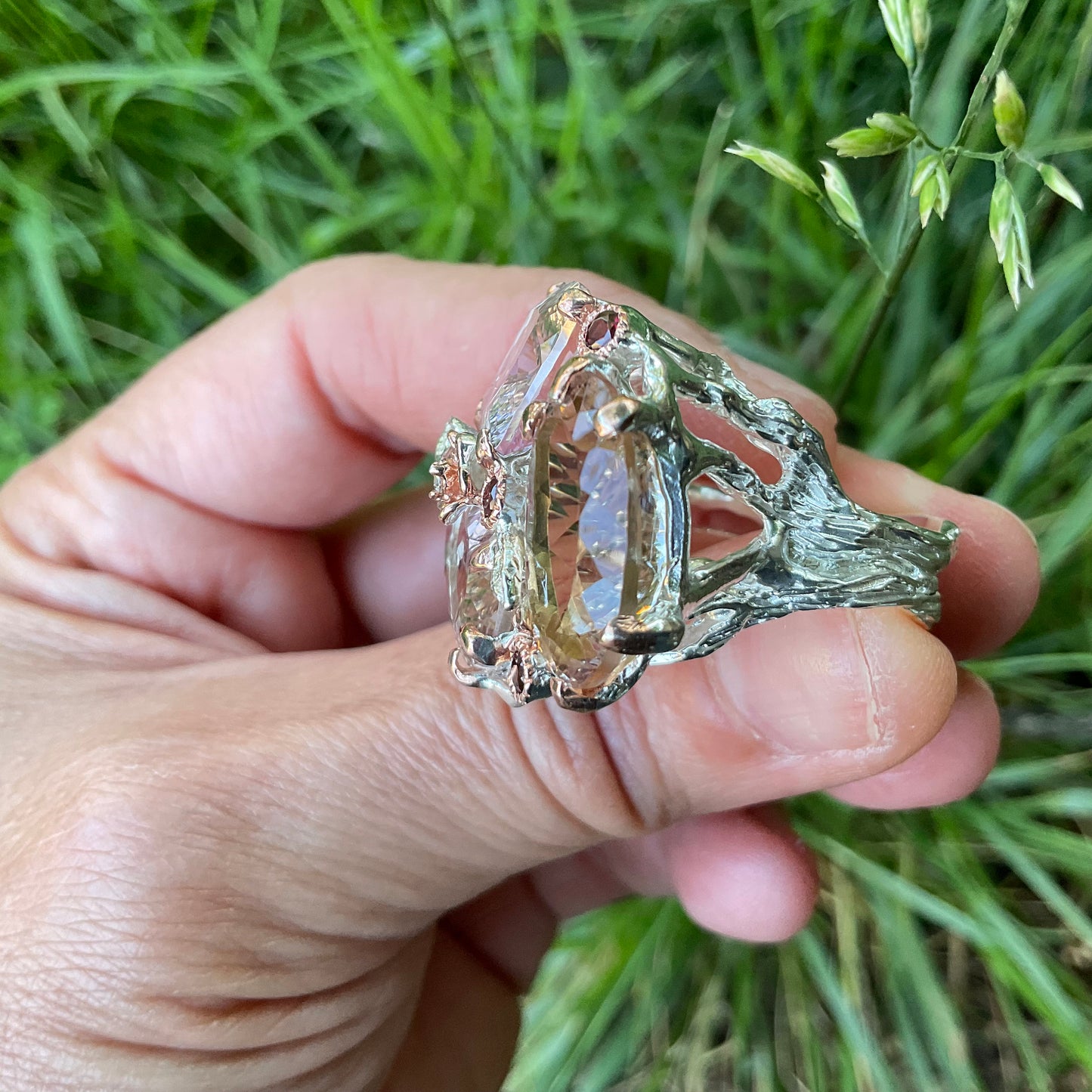 sterling silver statement Natural Ametrine statement ring 9