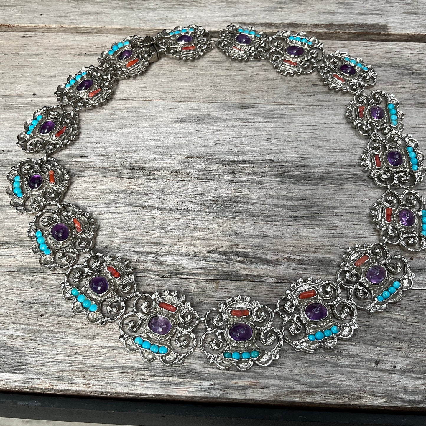 Sterling silver turquoise coral earrings ring bracelet set necklace