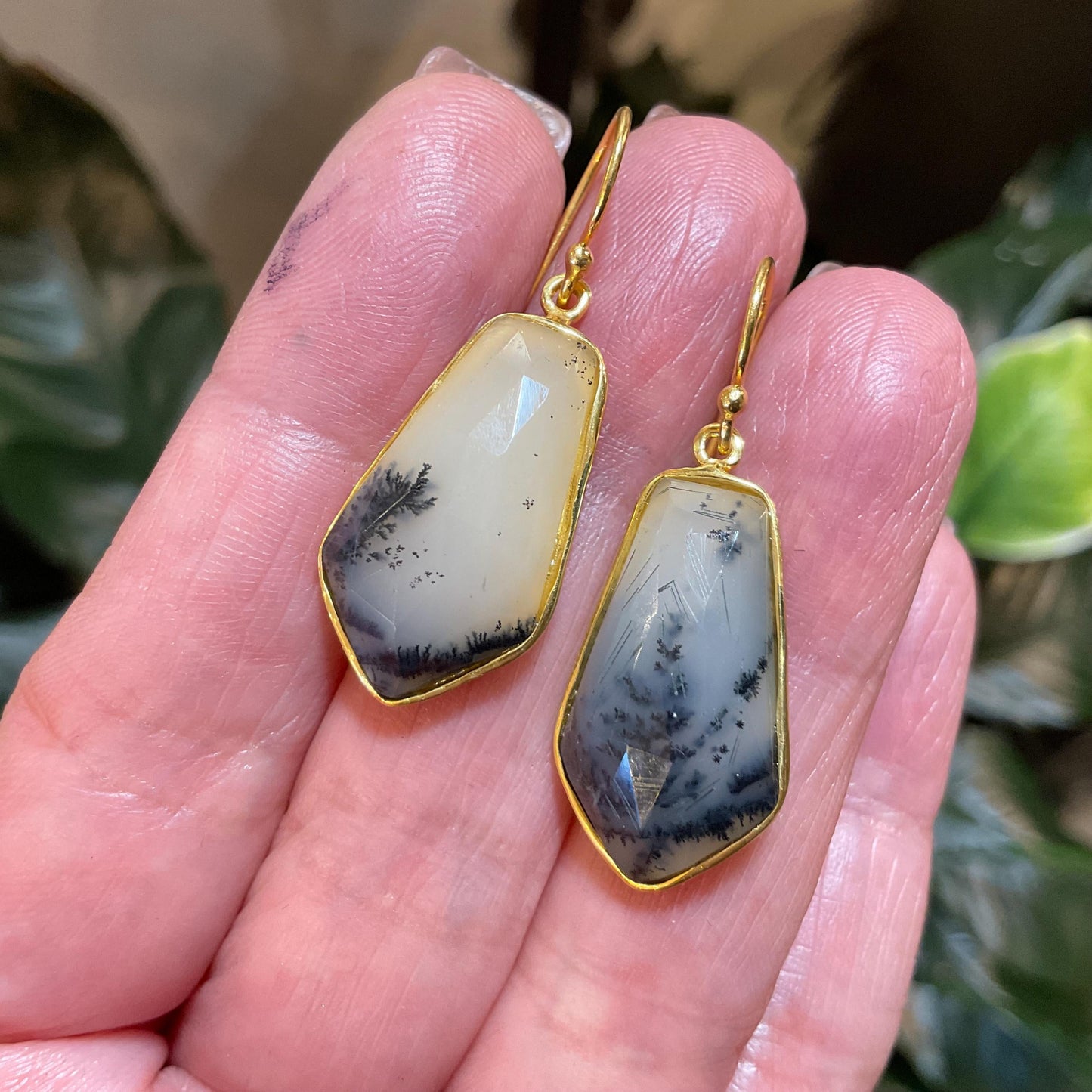 sterling silver dendritic opal dangle earrings Colors Of Etnika