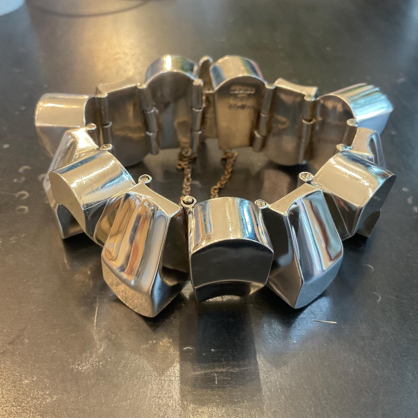 sterling silver modernist vintage abstract Bracelet