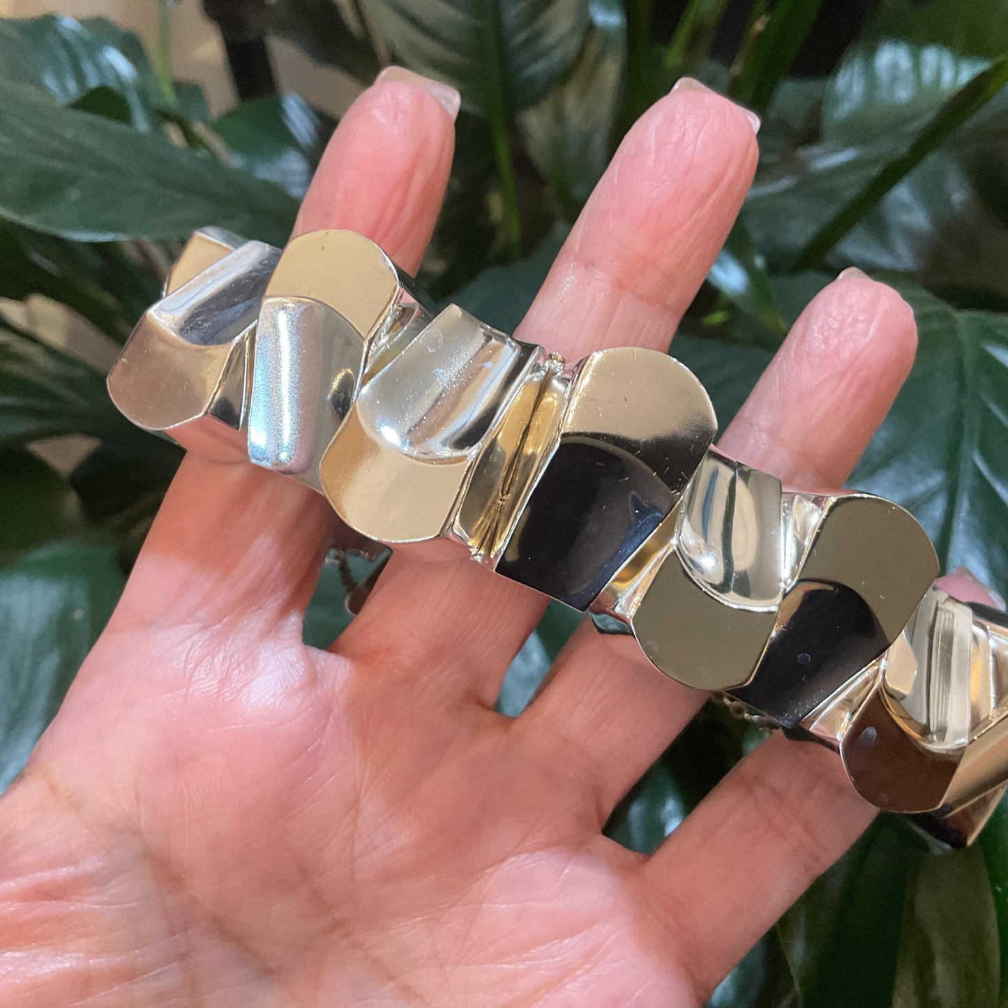 sterling silver modernist vintage abstract Bracelet