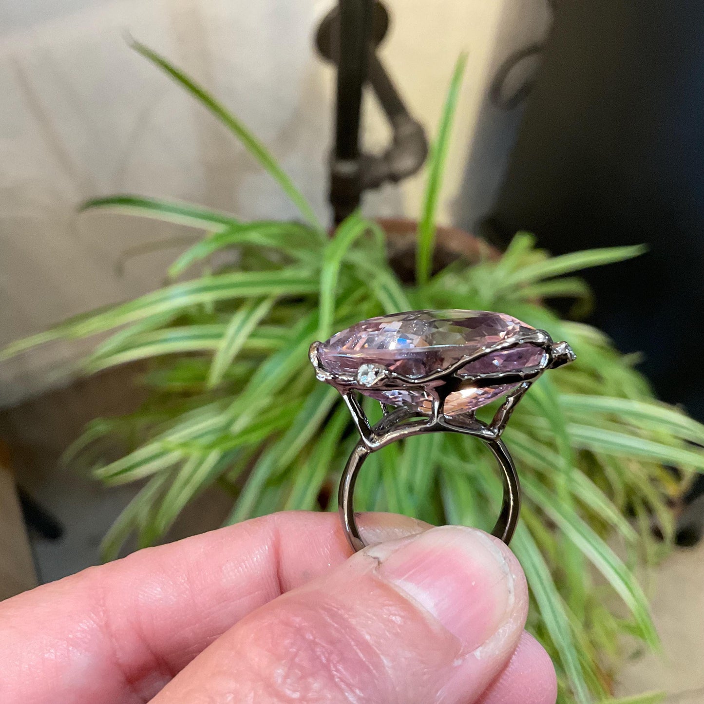 sterling silver statement Natural Ametrine topaz ring 7.5