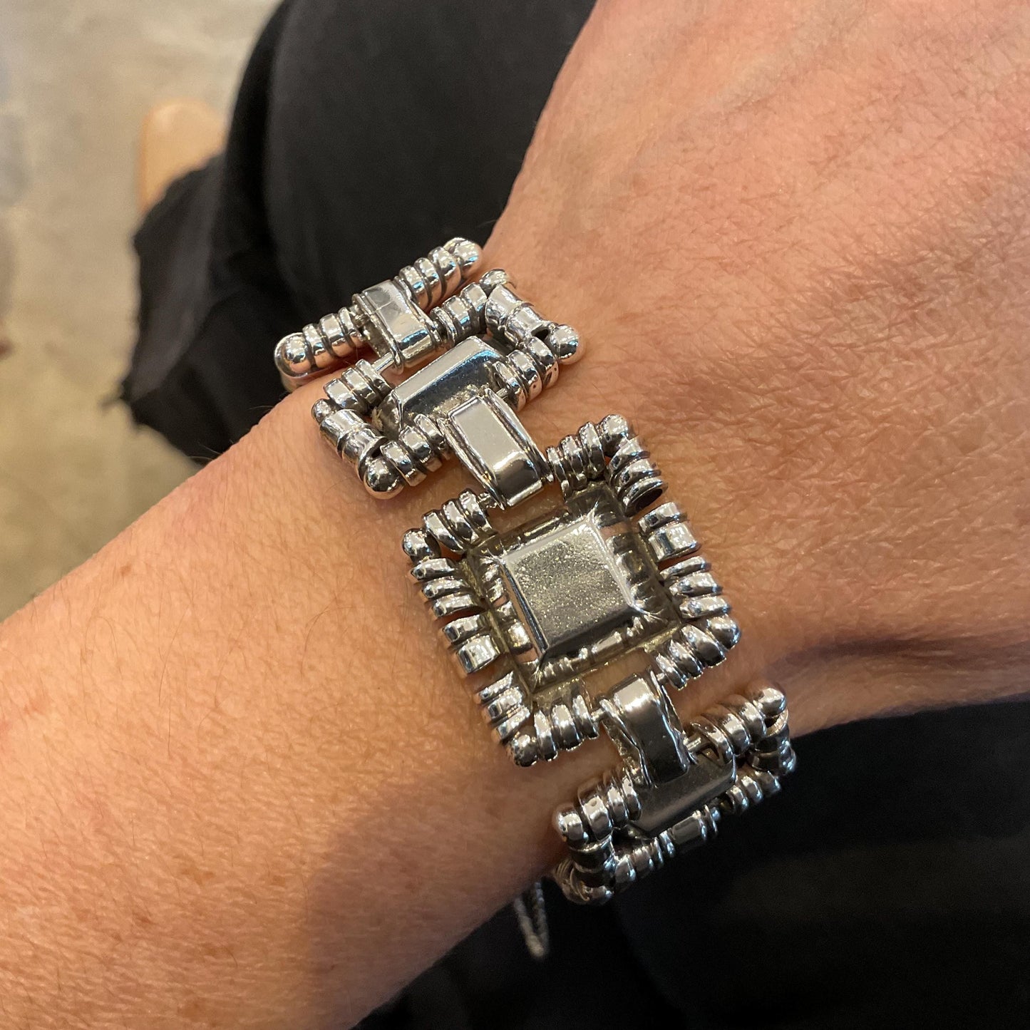 sterling silver modernist vintage signed William Spratling Bracelet earrings set Colors Of Etnika