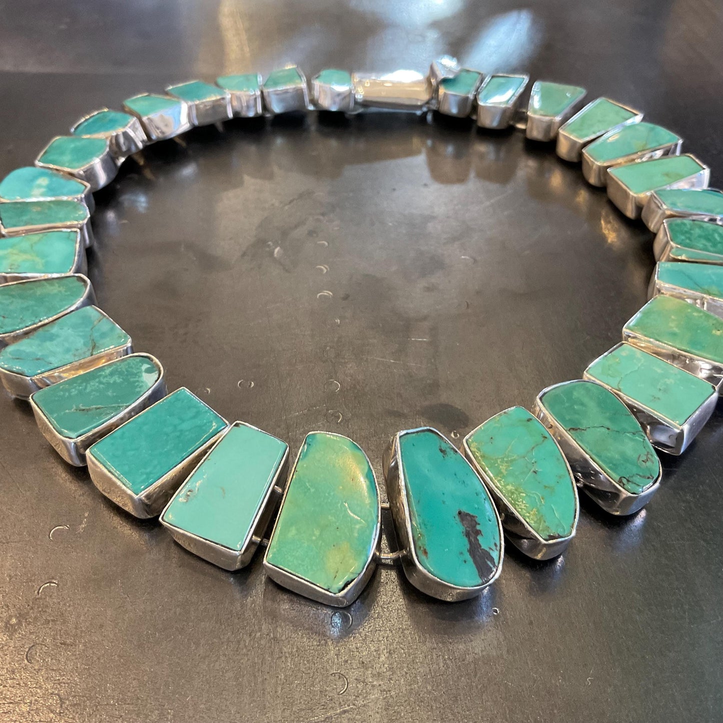 Sterling silver statement vintage Turquoise necklace choker Colors Of Etnika