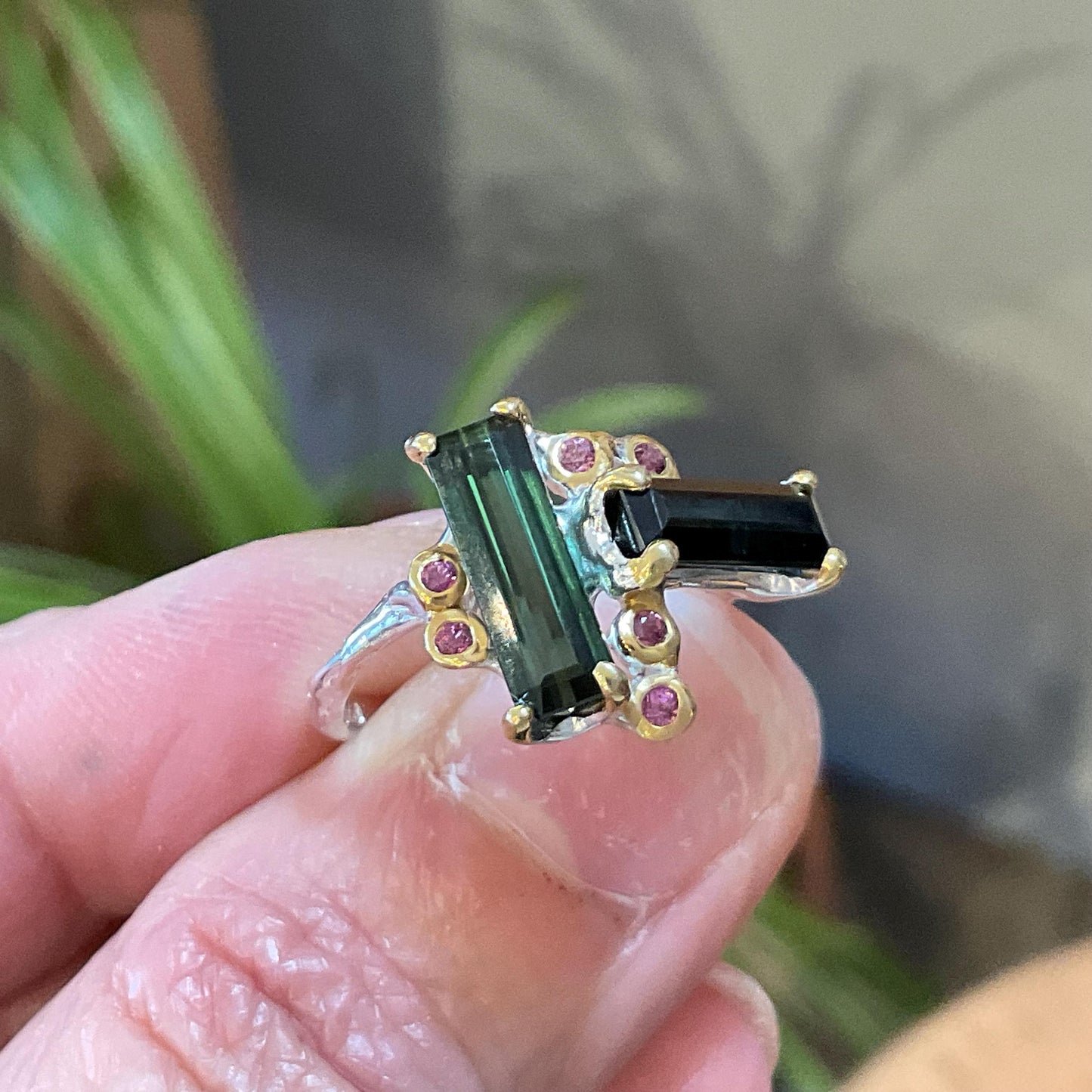 sterling silver green tourmaline ring 7