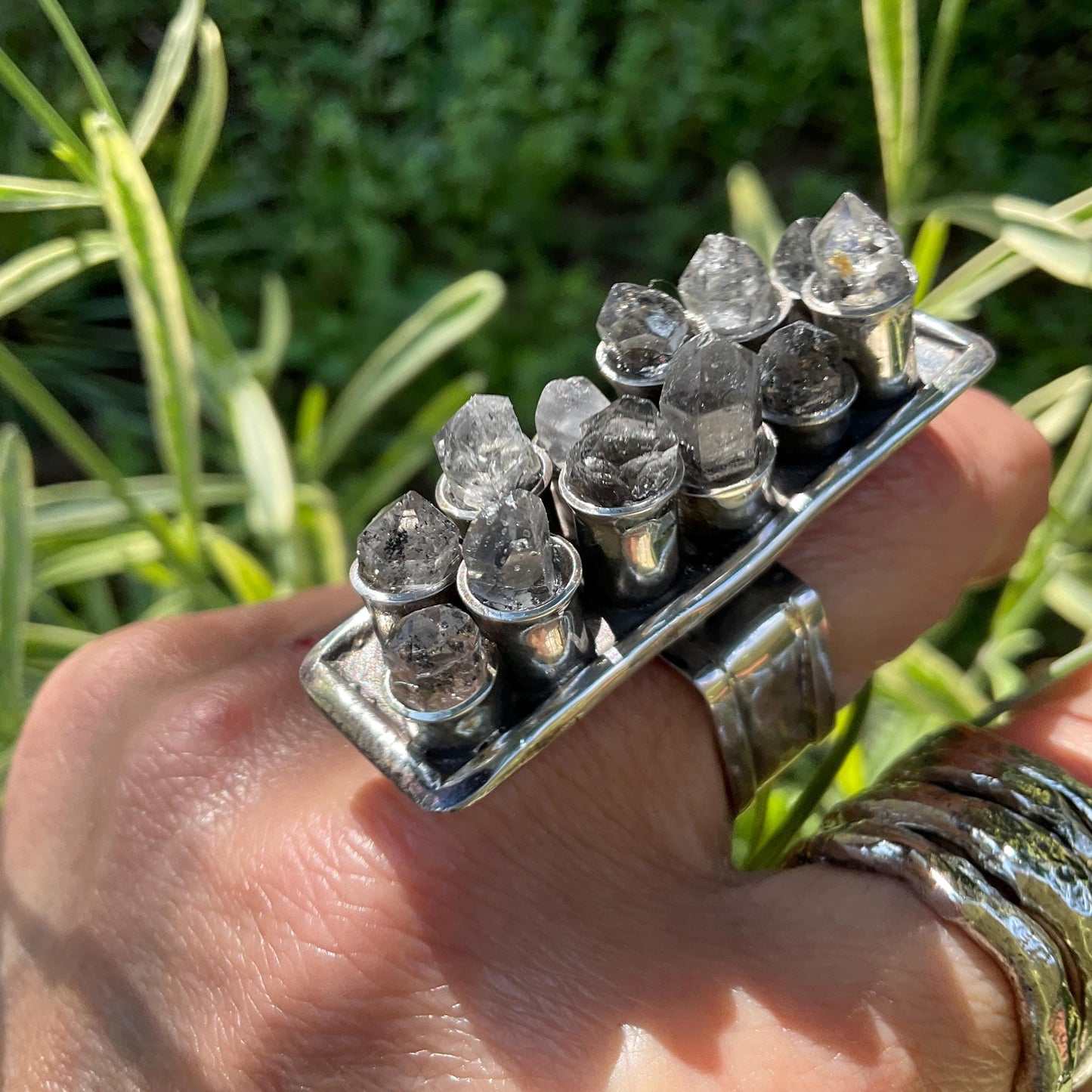 Sterling silver natural rough herkimer diamond Colors Of Etnika
