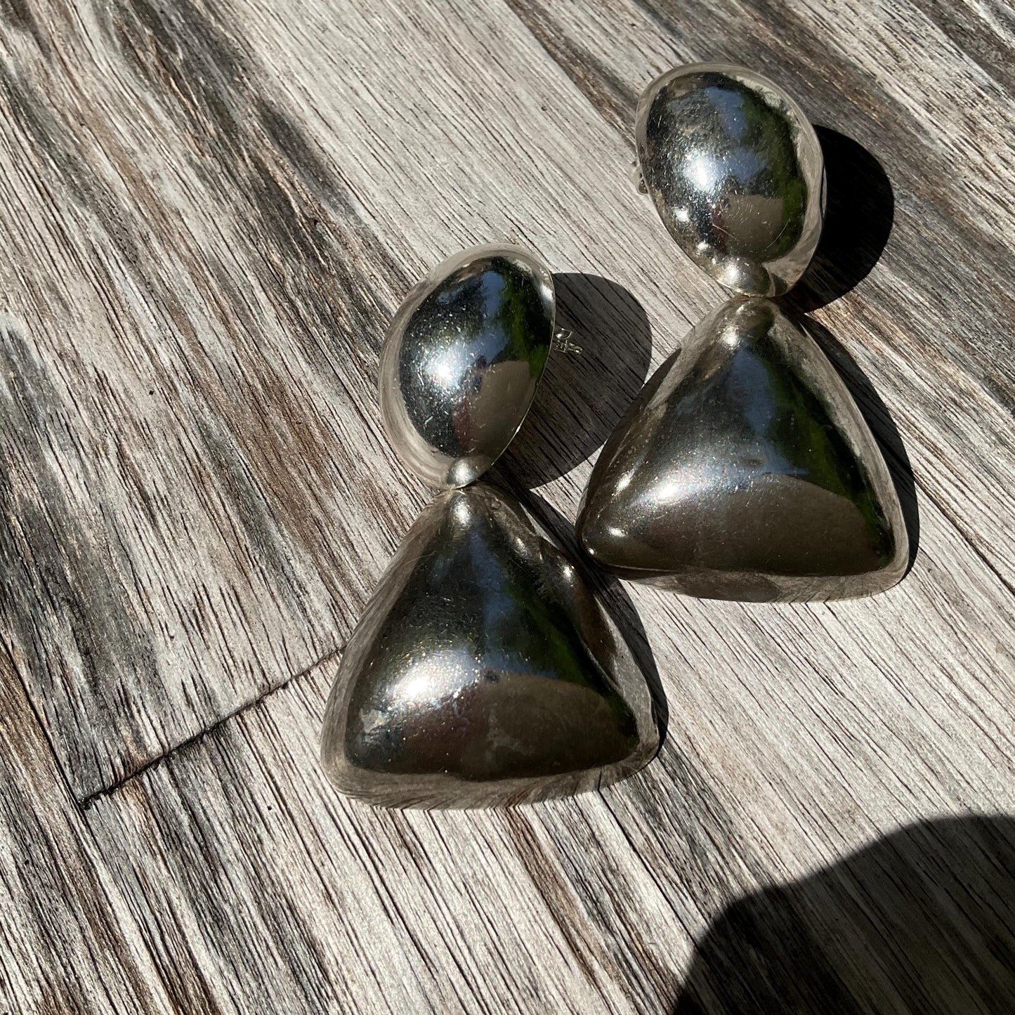 sterling silver Modernist vintage dangle earrings Colors Of Etnika