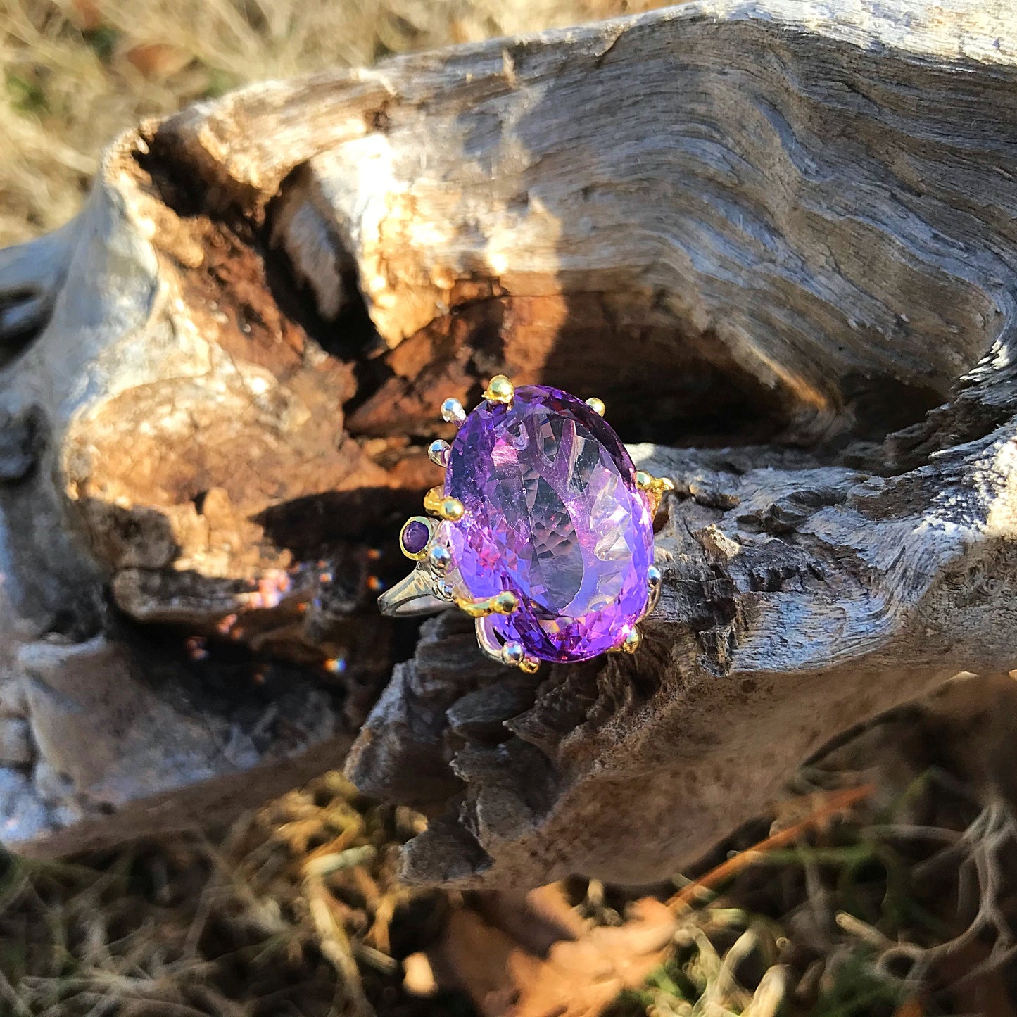 Handmade Sterling Silver Statement Amethyst Ring
