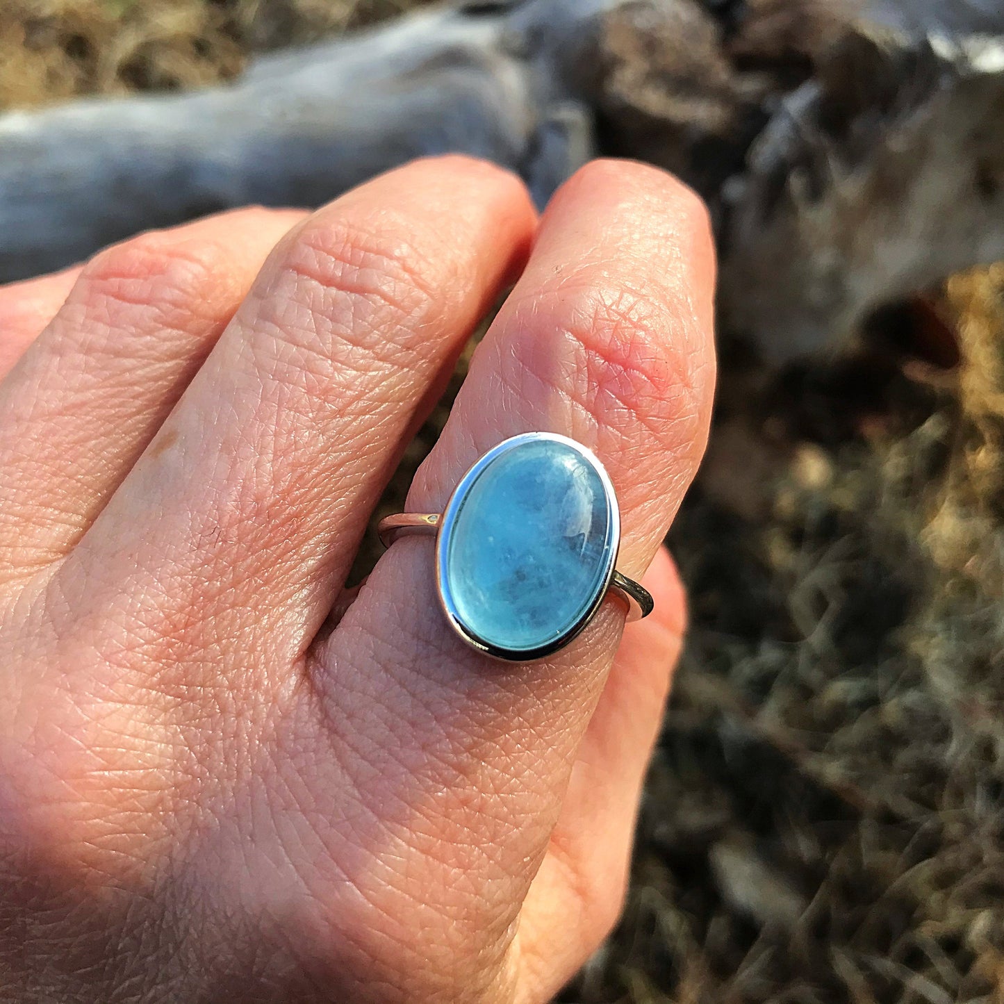 Sterling Silver Handmade Aquamarine ring 8