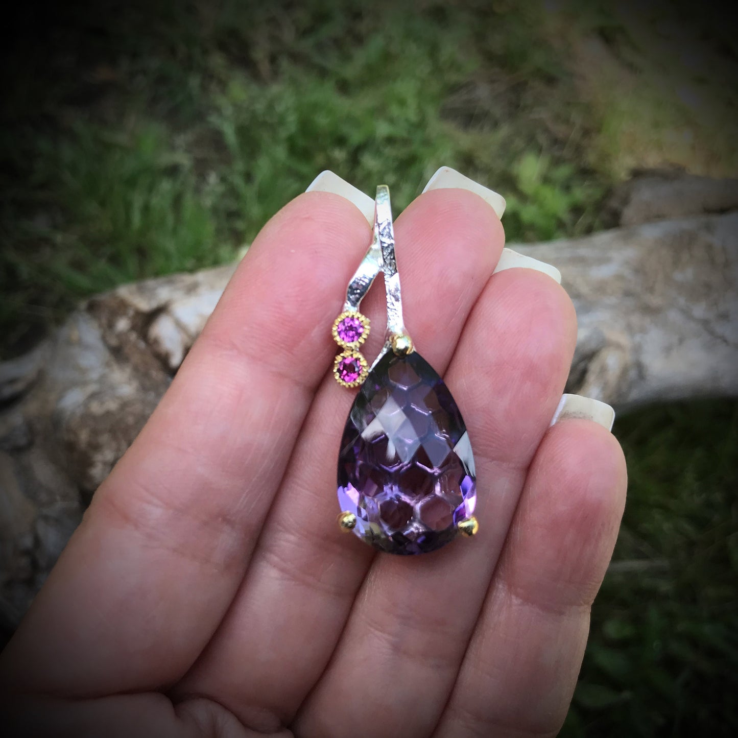 sterling silver Amethyst pendant necklace