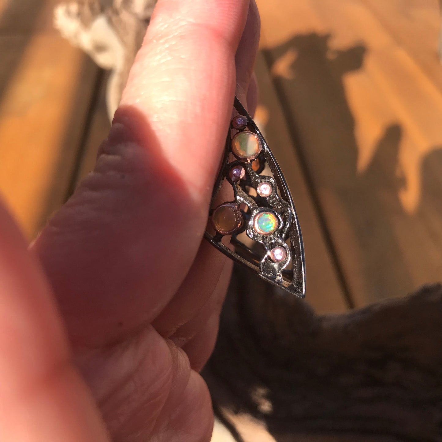 Sterling Silver Natural modernist Opal Stud Earrings