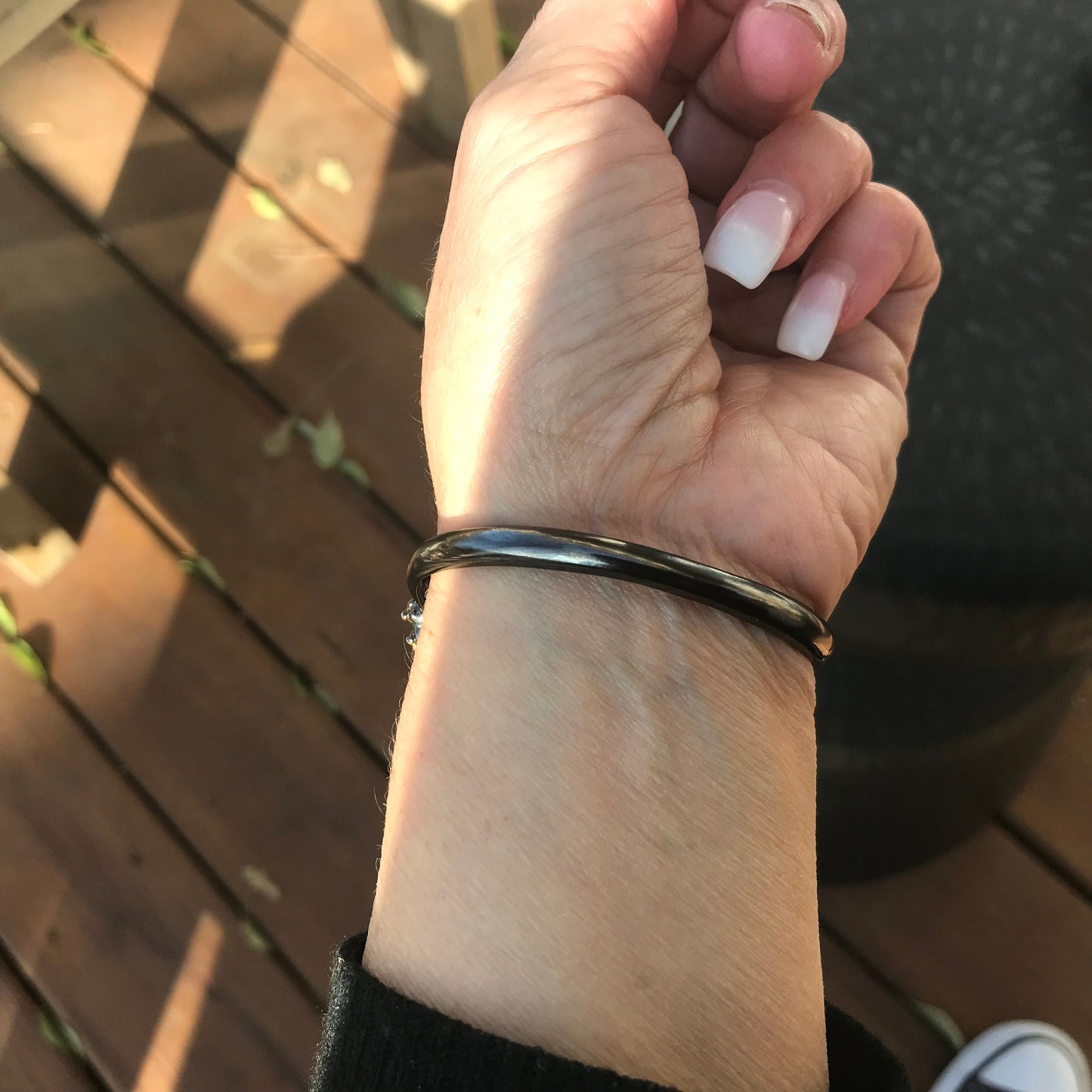 Sterling silver natural amethyst cuff bracelet