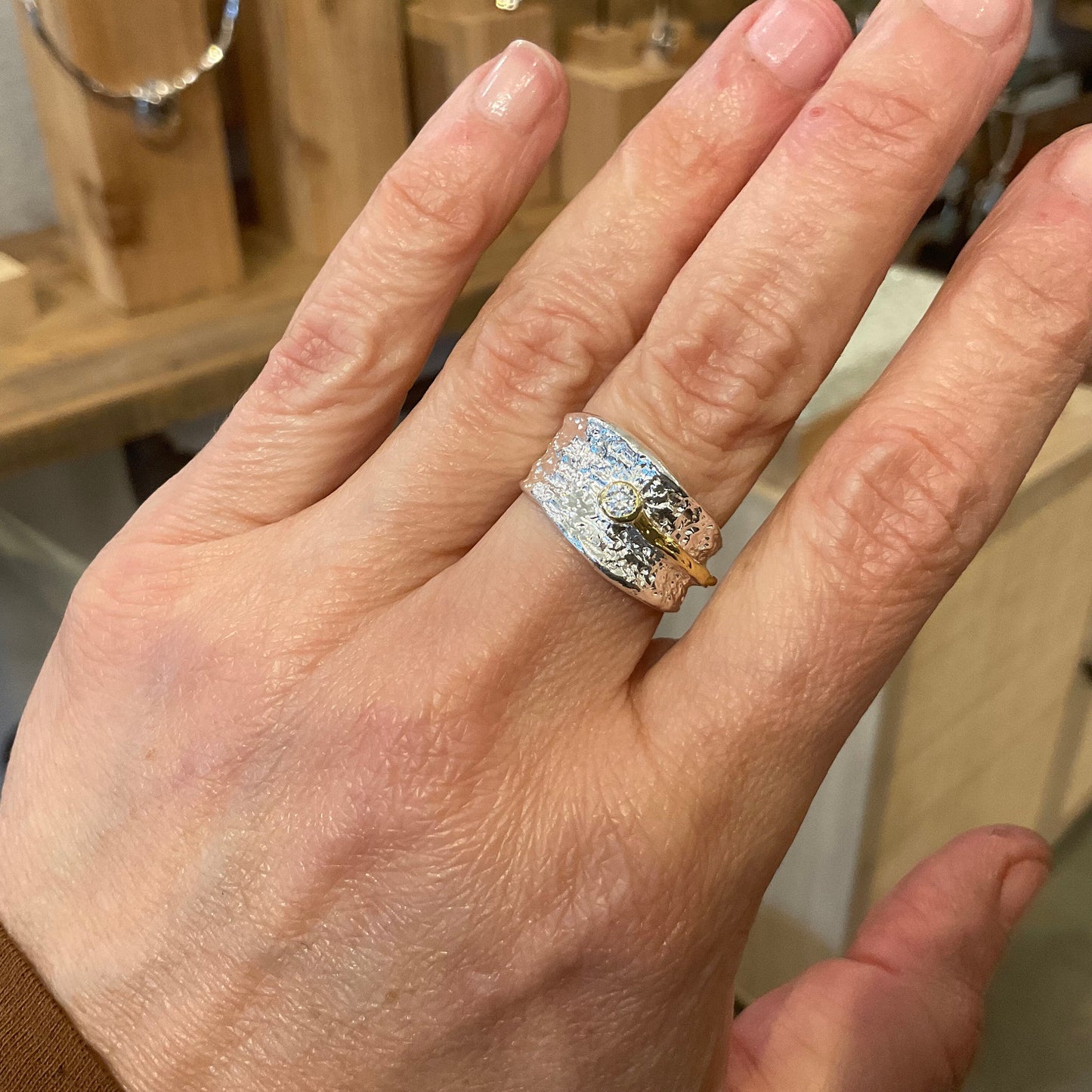 sterling silver texture band ring 7