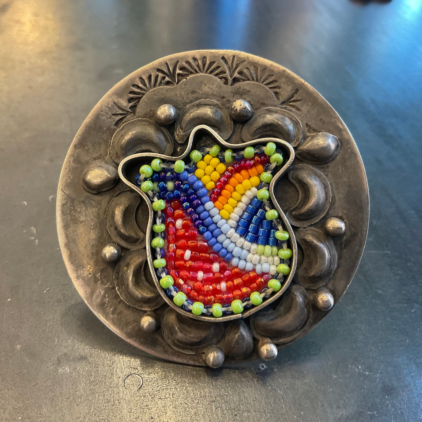 Sterling Silver beaded statement ring bohemian tulip