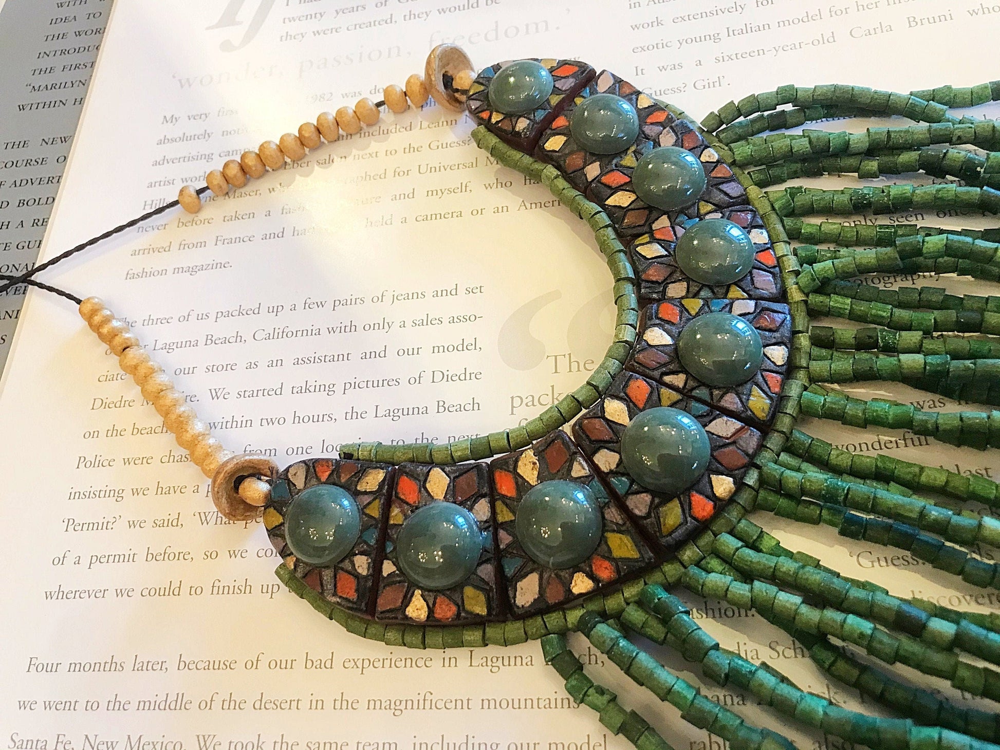 Guatemalan Jade Runway Statement Artisan Studio Long Necklace Colors Of Etnika
