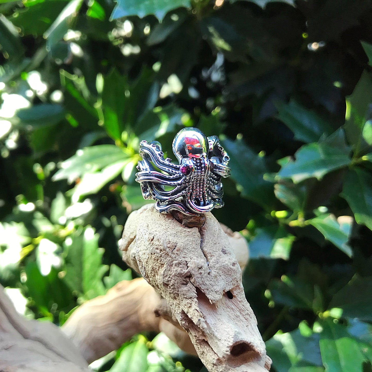 Octopus squid Handmade Sterling Silver Artisan Ring Open ring 5-9