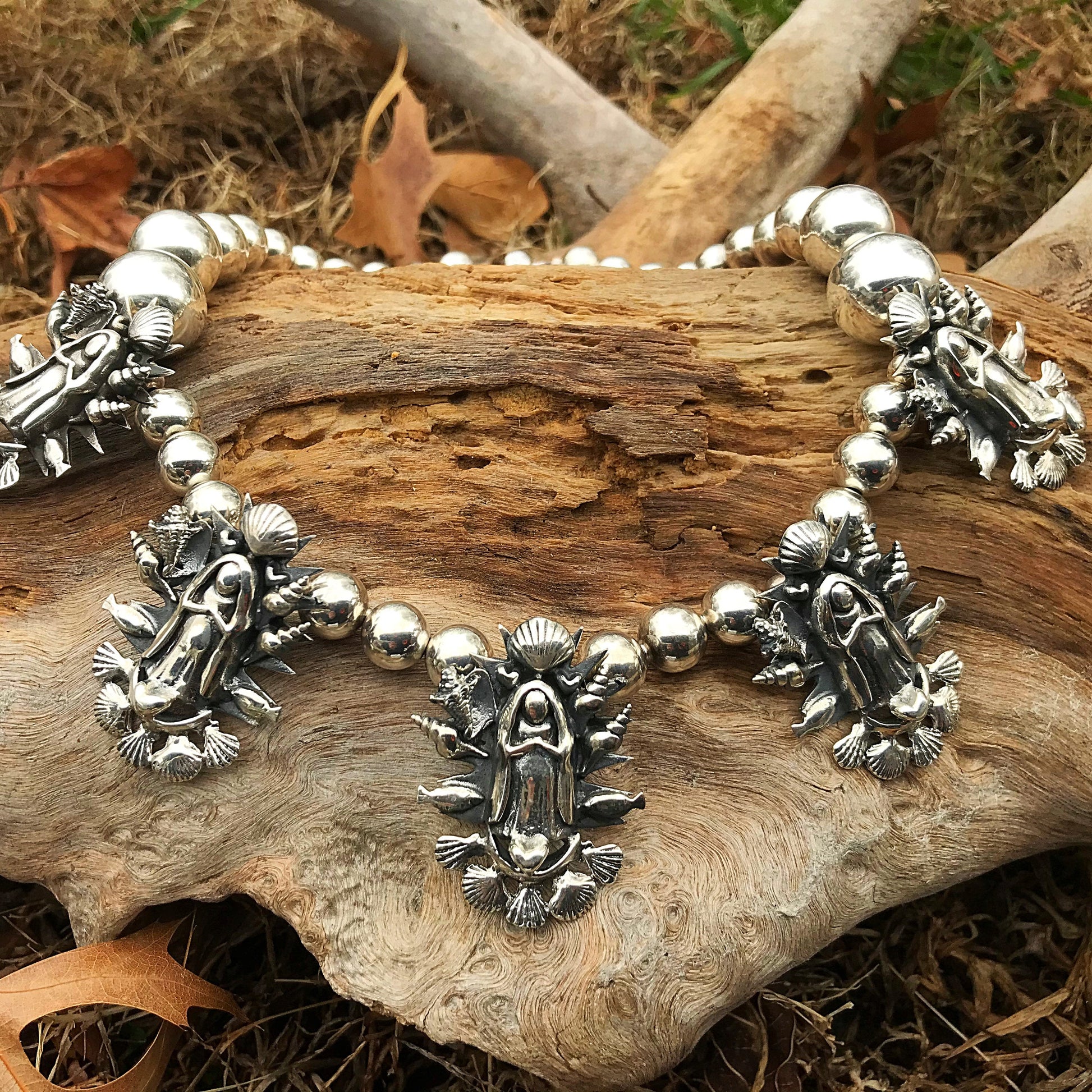Sterling silver maddona handcrafted necklace Colors Of Etnika