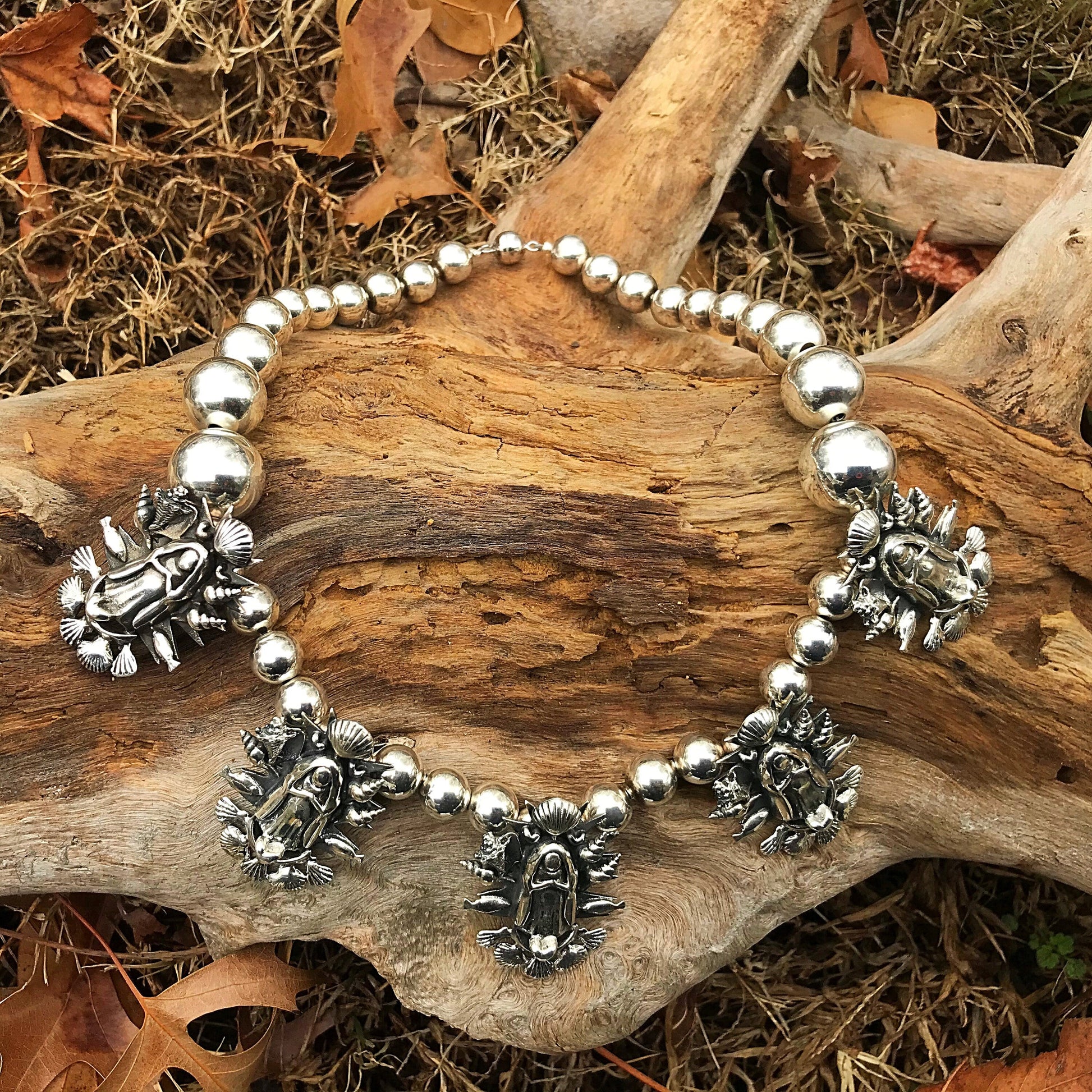 Sterling silver maddona handcrafted necklace Colors Of Etnika