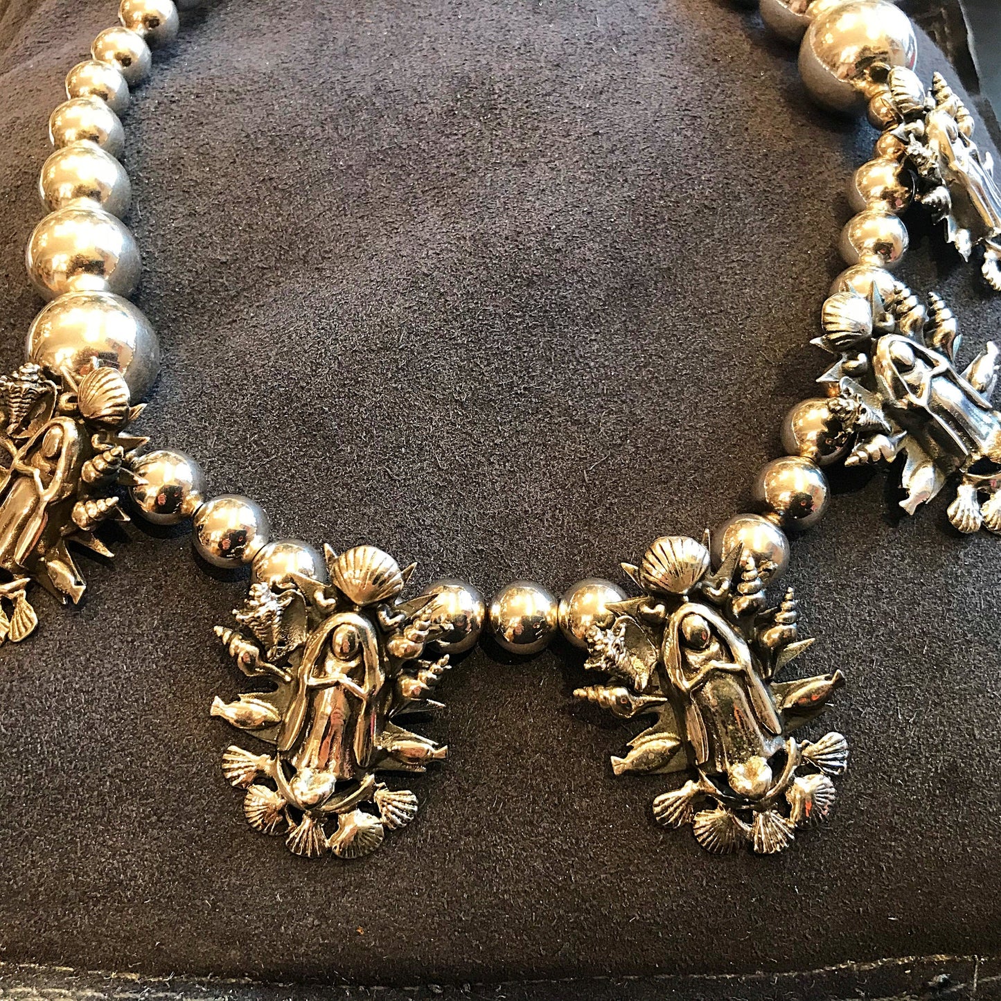 Sterling silver maddona handcrafted necklace Colors Of Etnika