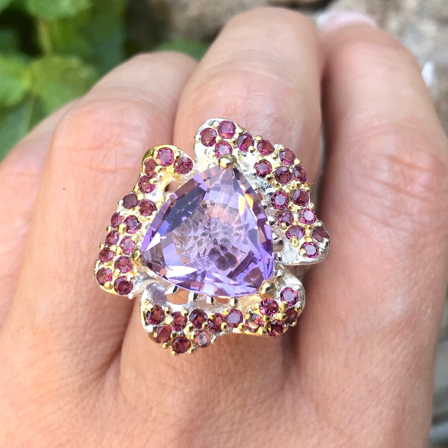 Handmade Sterling Silver Amethyst Ring 8 Colors Of Etnika