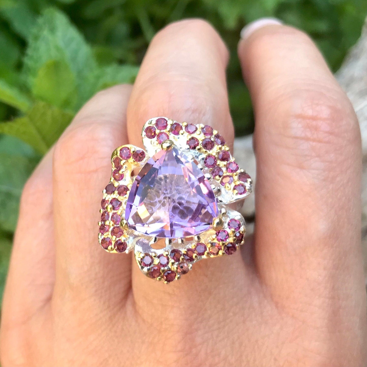 Handmade Sterling Silver Amethyst Ring 8 Colors Of Etnika