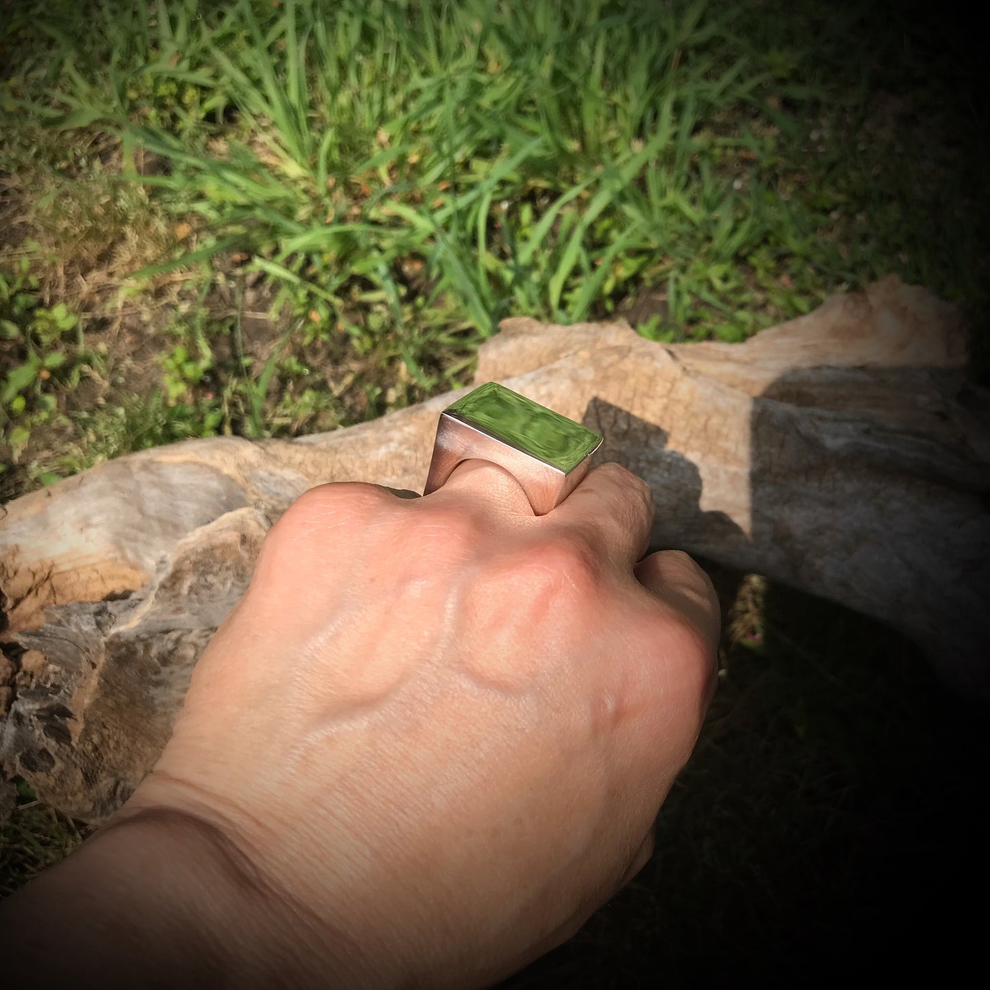 Sterling Silver Modernist square oversize  Statement Ring 6 last one