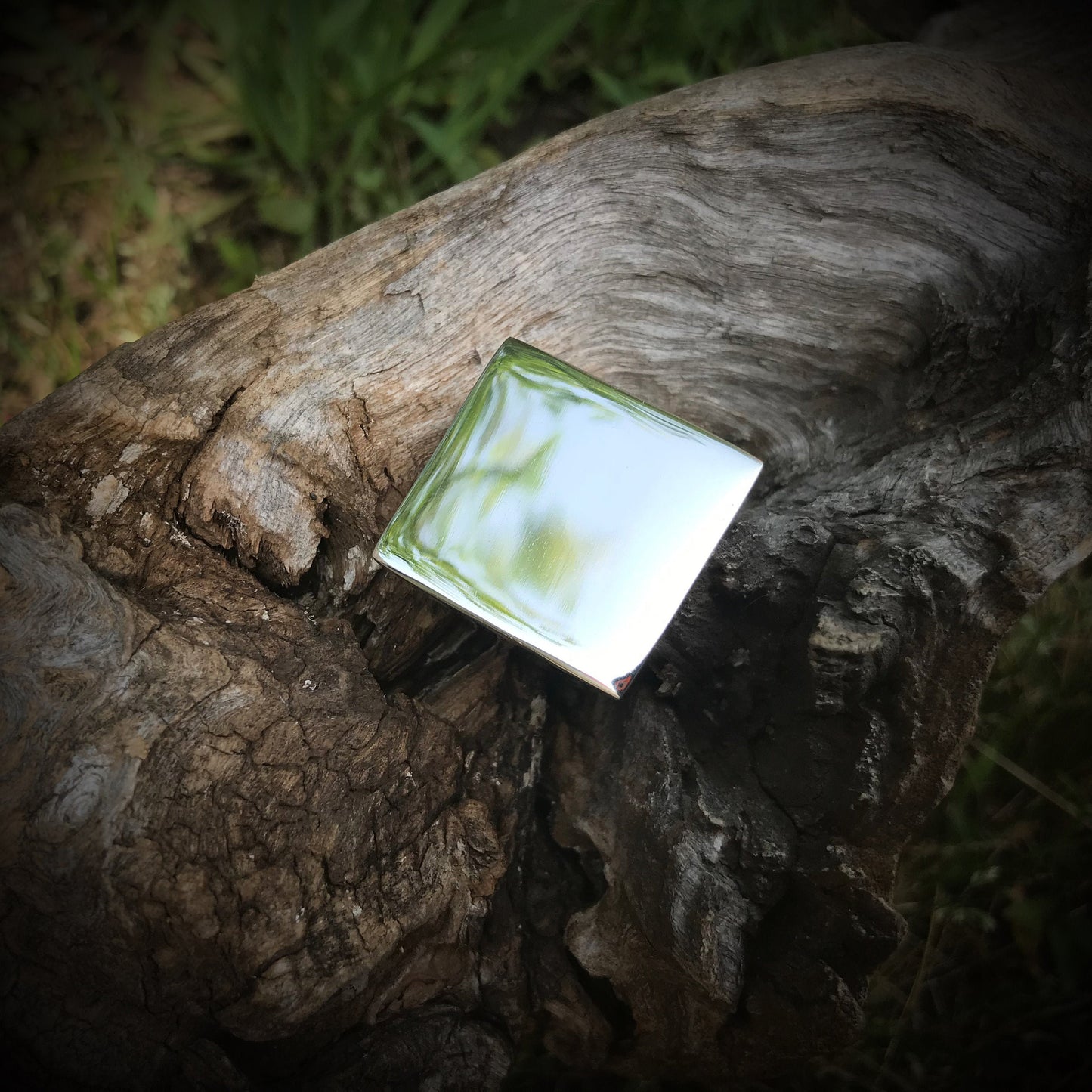 Sterling Silver Modernist square oversize  Statement Ring 6 last one