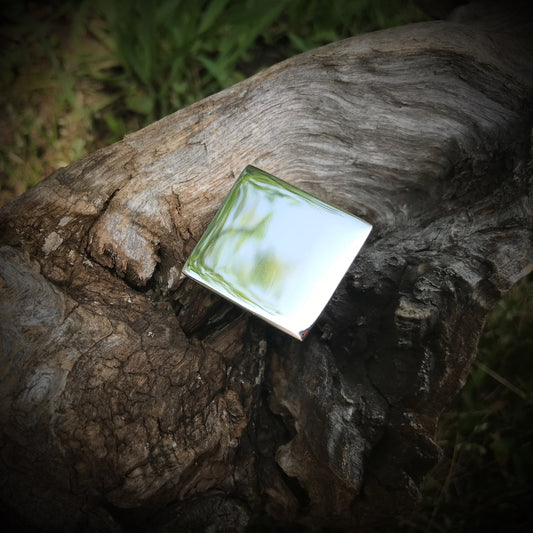 Sterling Silver Modernist square oversize  Statement Ring 6 last one