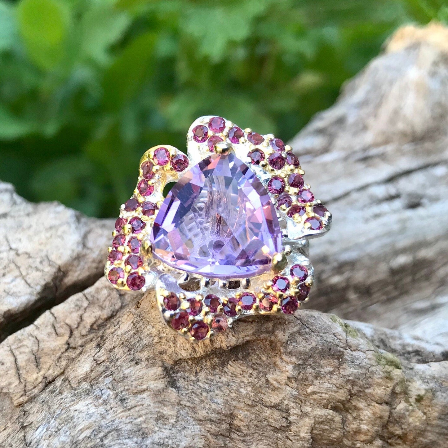 Handmade Sterling Silver Amethyst Ring 8 Colors Of Etnika