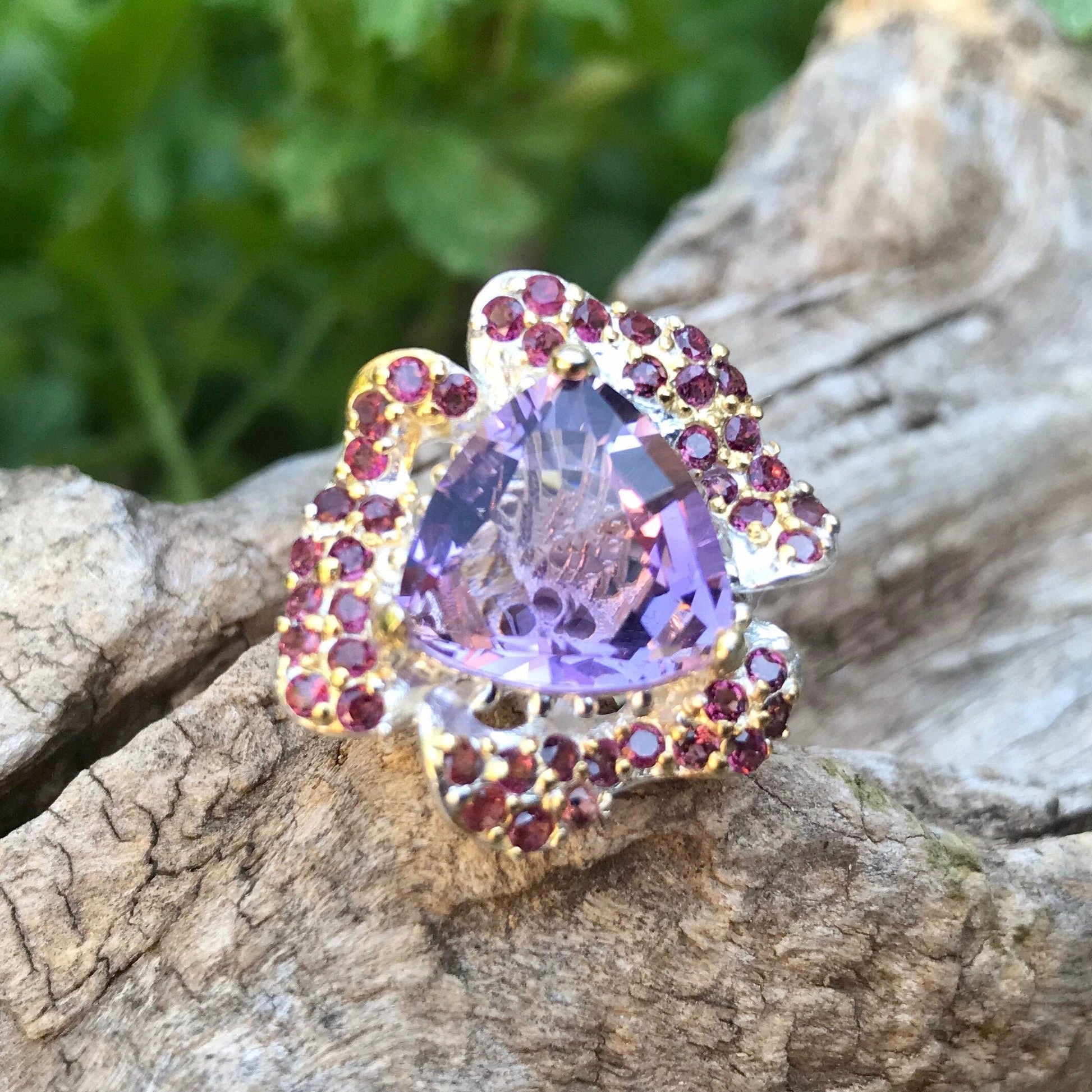 Handmade Sterling Silver Amethyst Ring 8 Colors Of Etnika