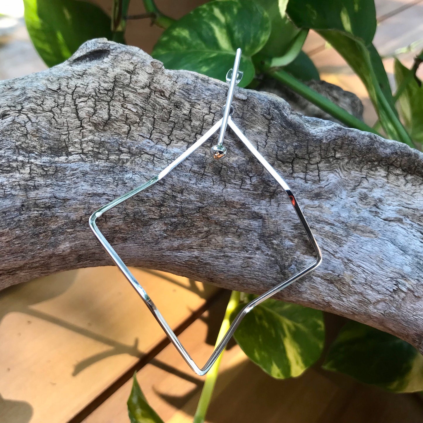 sterling silver Modernist polish Oversize Earrings