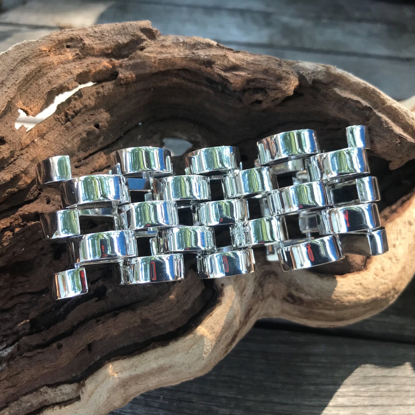 sterling silver dome modernist abstract Bracelet cuff