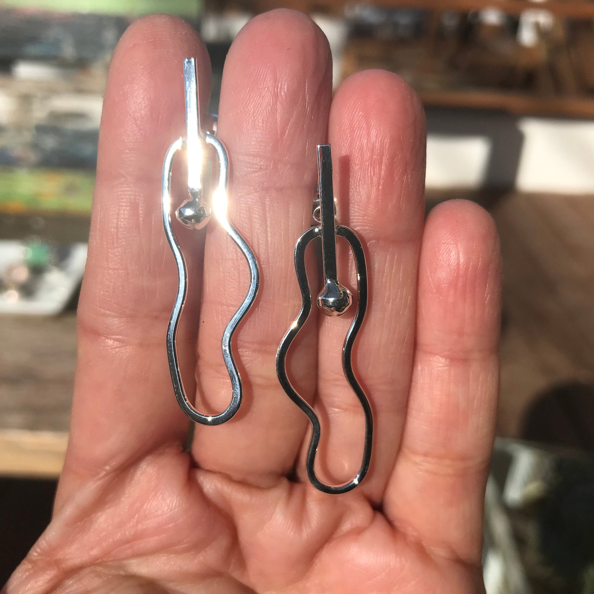 sterling silver Modernist polish Medium  Earrings Colors Of Etnika