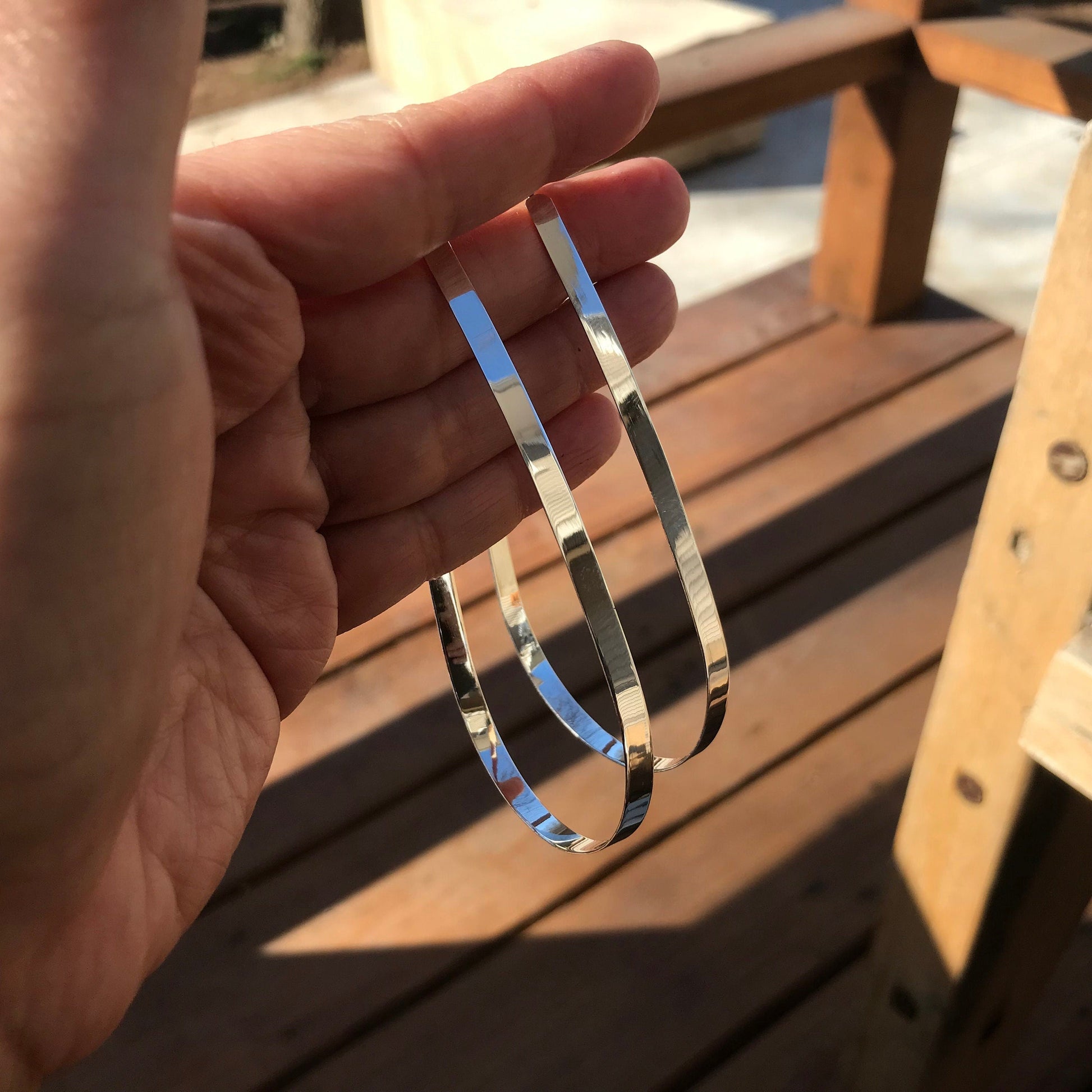 sterling silver Modernist polish Oversize hoops Earrings Colors Of Etnika