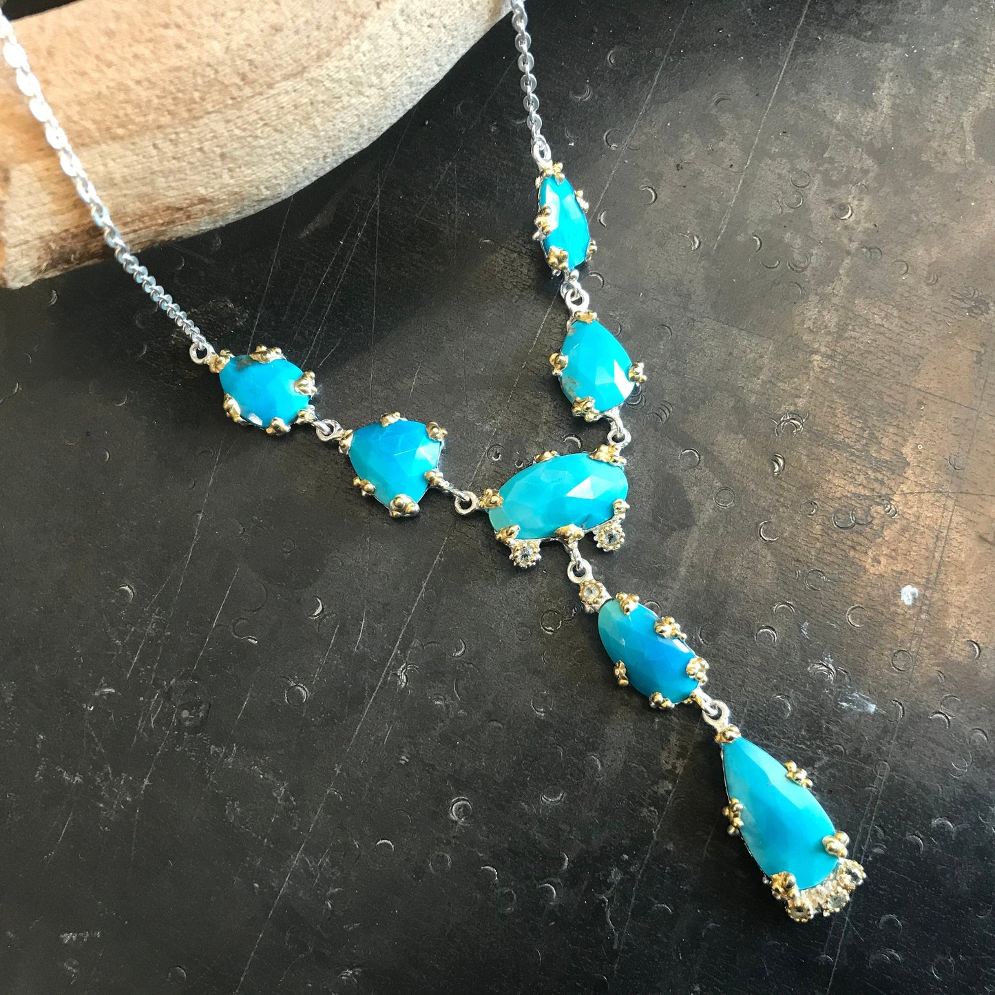 Sterling Silver turquoise statement Etnika necklace Colors Of Etnika