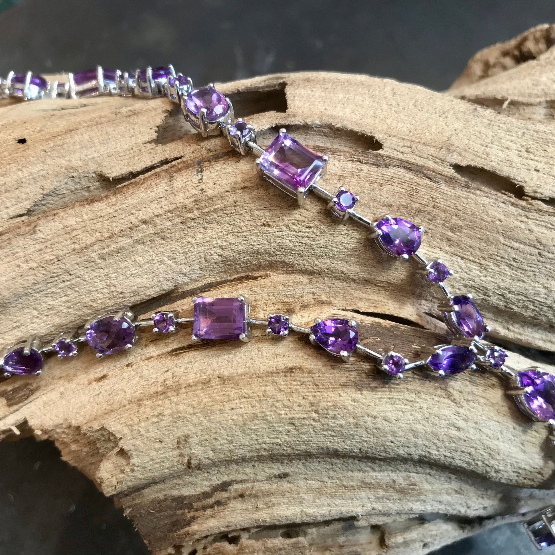 Amethyst  Statement Sterling Silver Necklace collar Colors Of Etnika