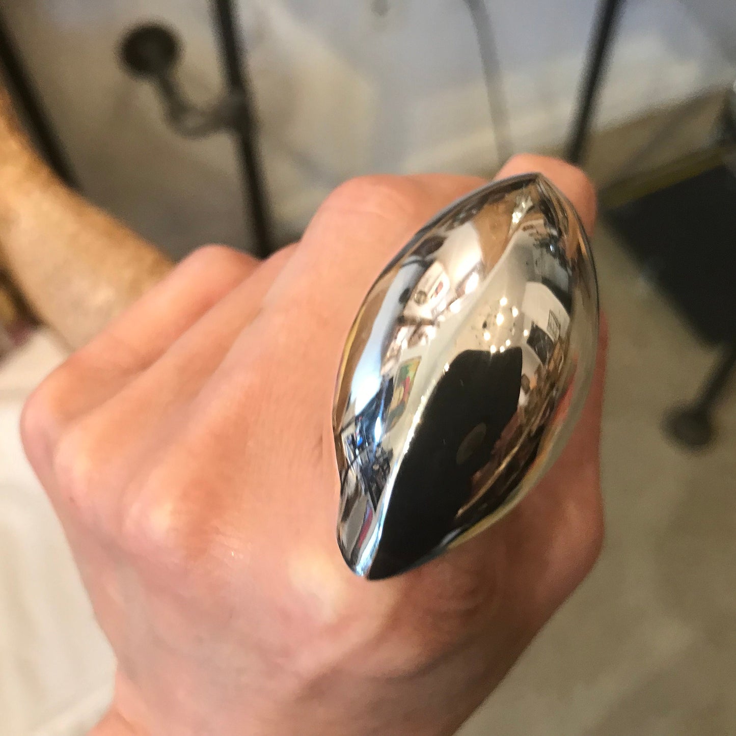 Sterling Silver Modernist Abstract oversize Statement Ring 6 7 8 9 10