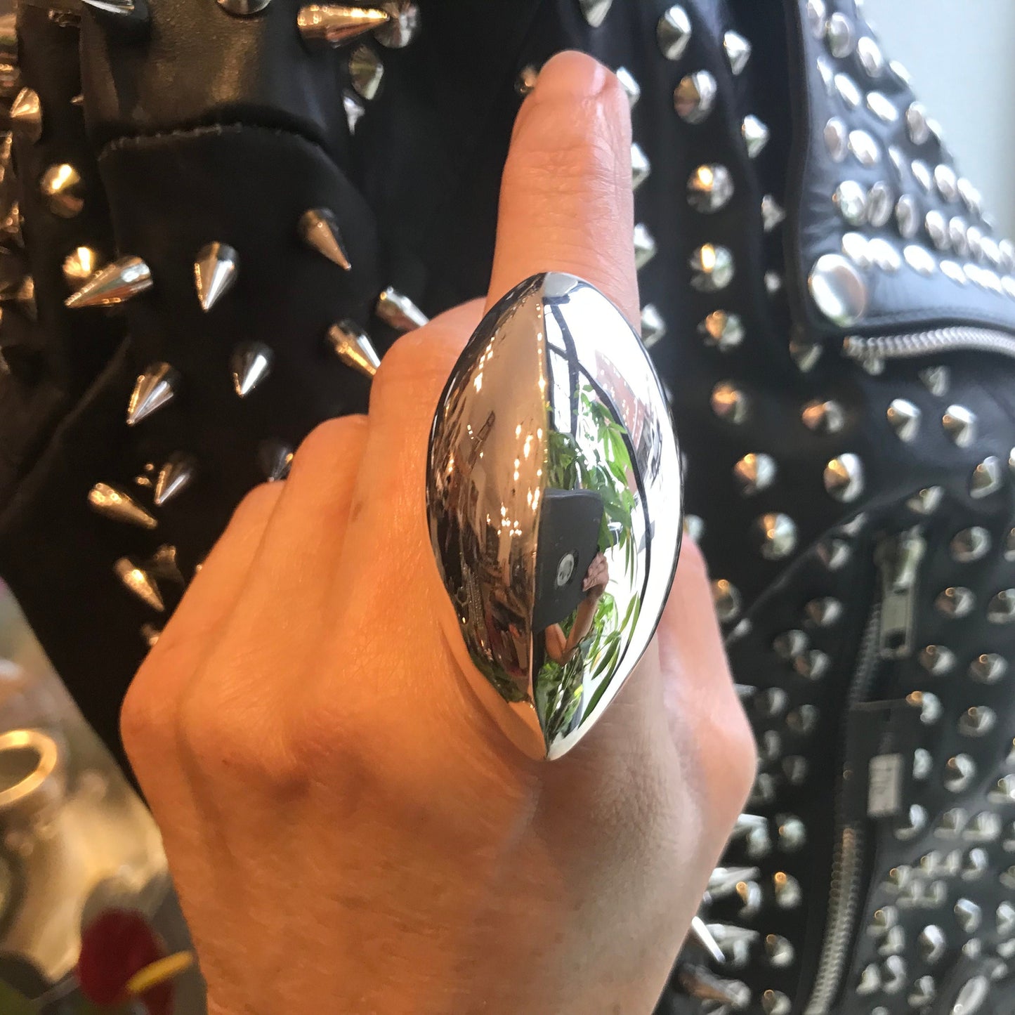 Sterling Silver Modernist Abstract oversize Statement Ring 6 7 8 9 10