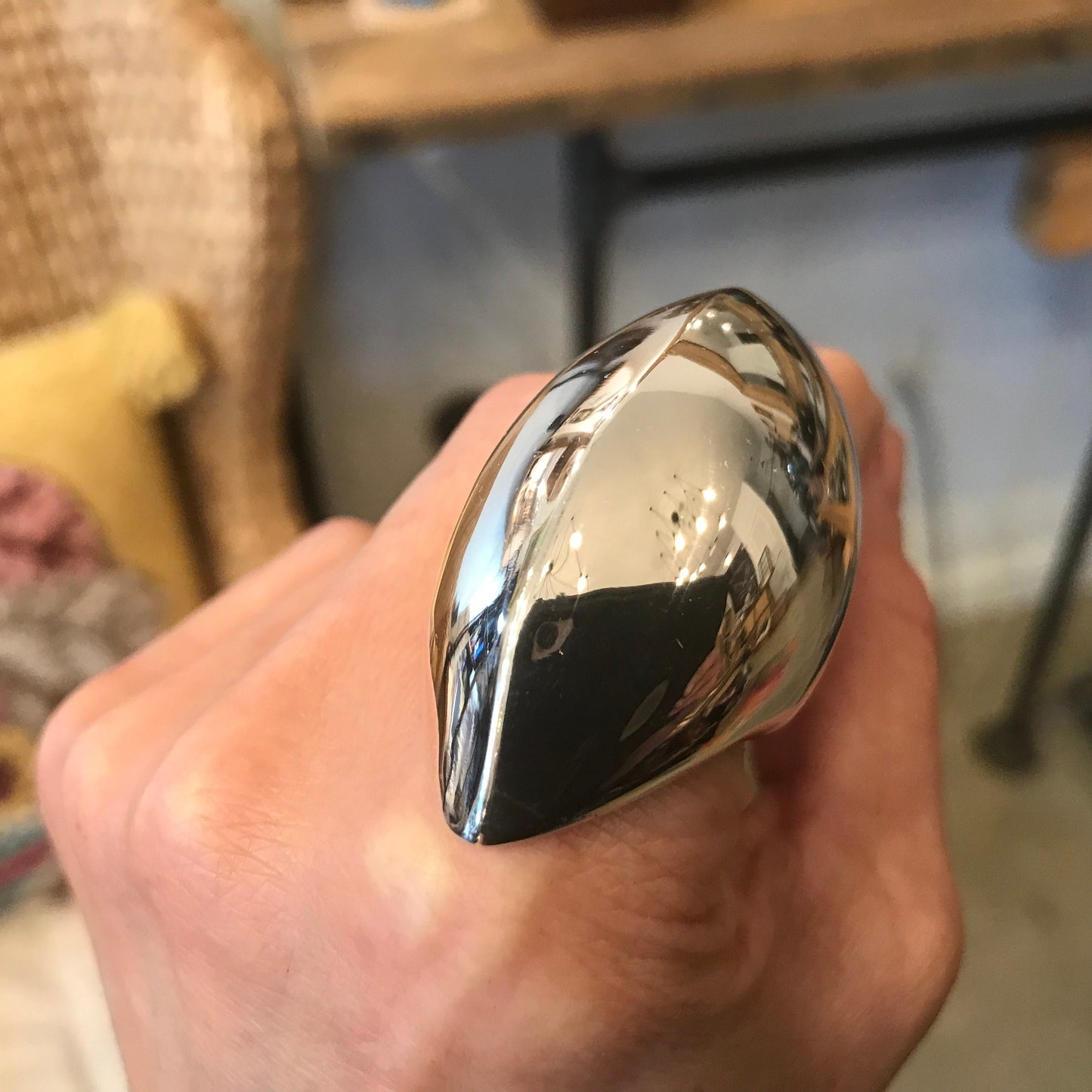 Sterling Silver Modernist Abstract oversize Statement Ring 6 7 8 9 10