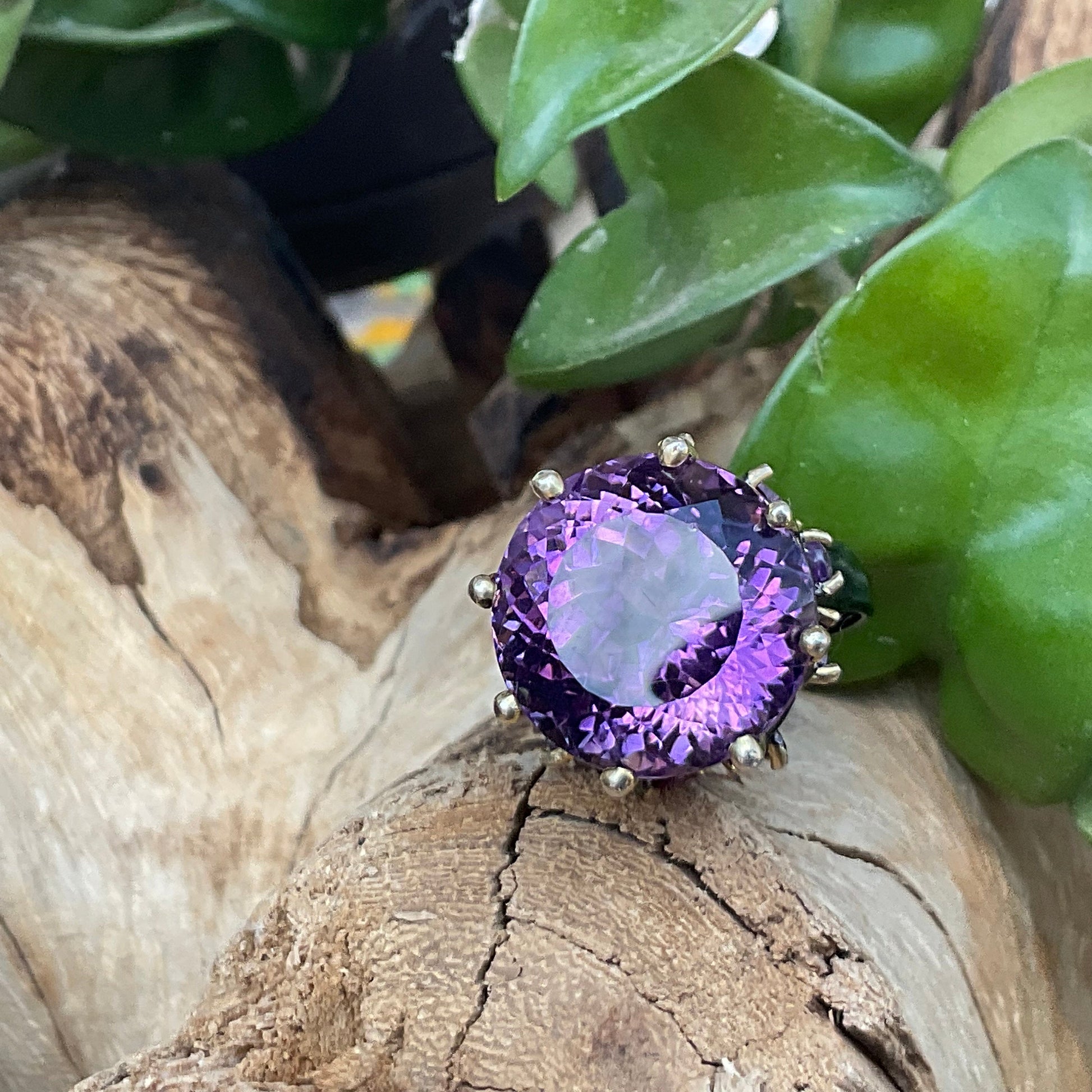 Sterling Silver Statement rhodolite  Amethyst fancy Ring 9 Colors Of Etnika