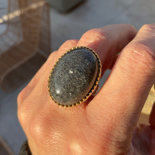 Sterling silver  Sunstone statement  ring 9.5